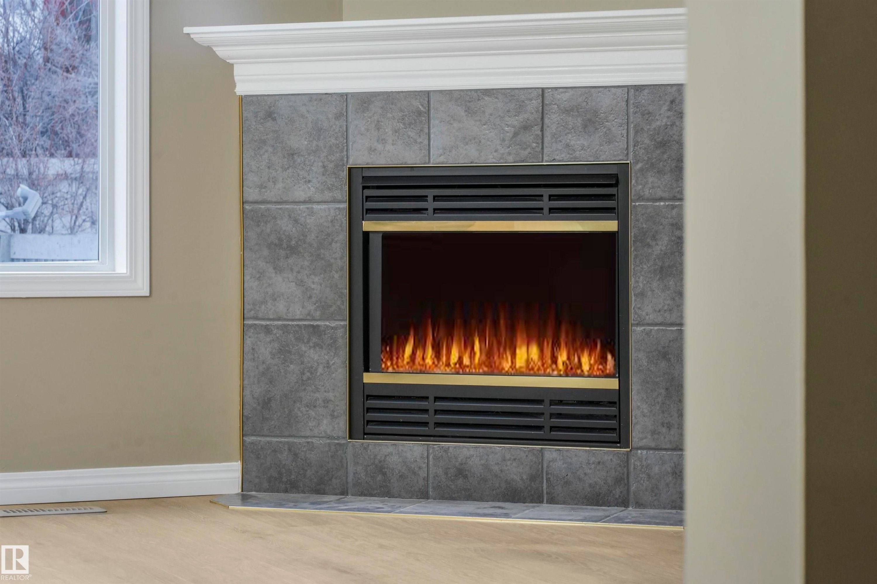 33 4020 21 Street, Edmonton, AB - Indoor Photo Showing Other Room With Fireplace