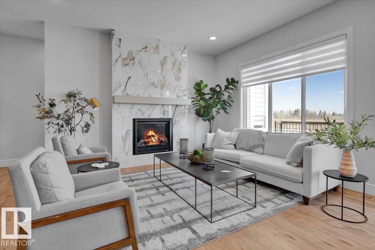 2003 Genesis Lane, Stony Plain, AB - Indoor Photo Showing Living Room With Fireplace
