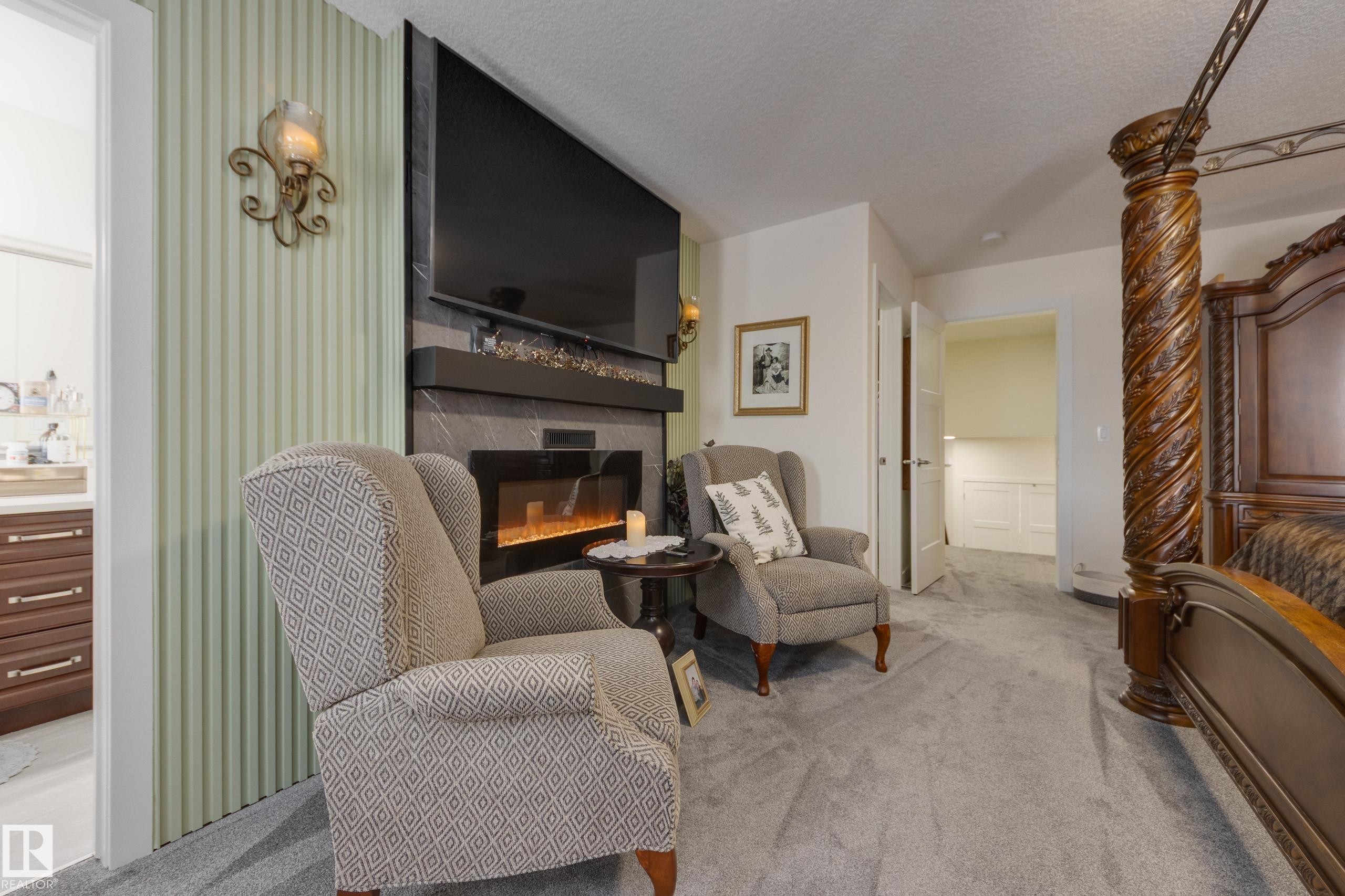64 Maple Crescent, Gibbons, AB - Indoor With Fireplace