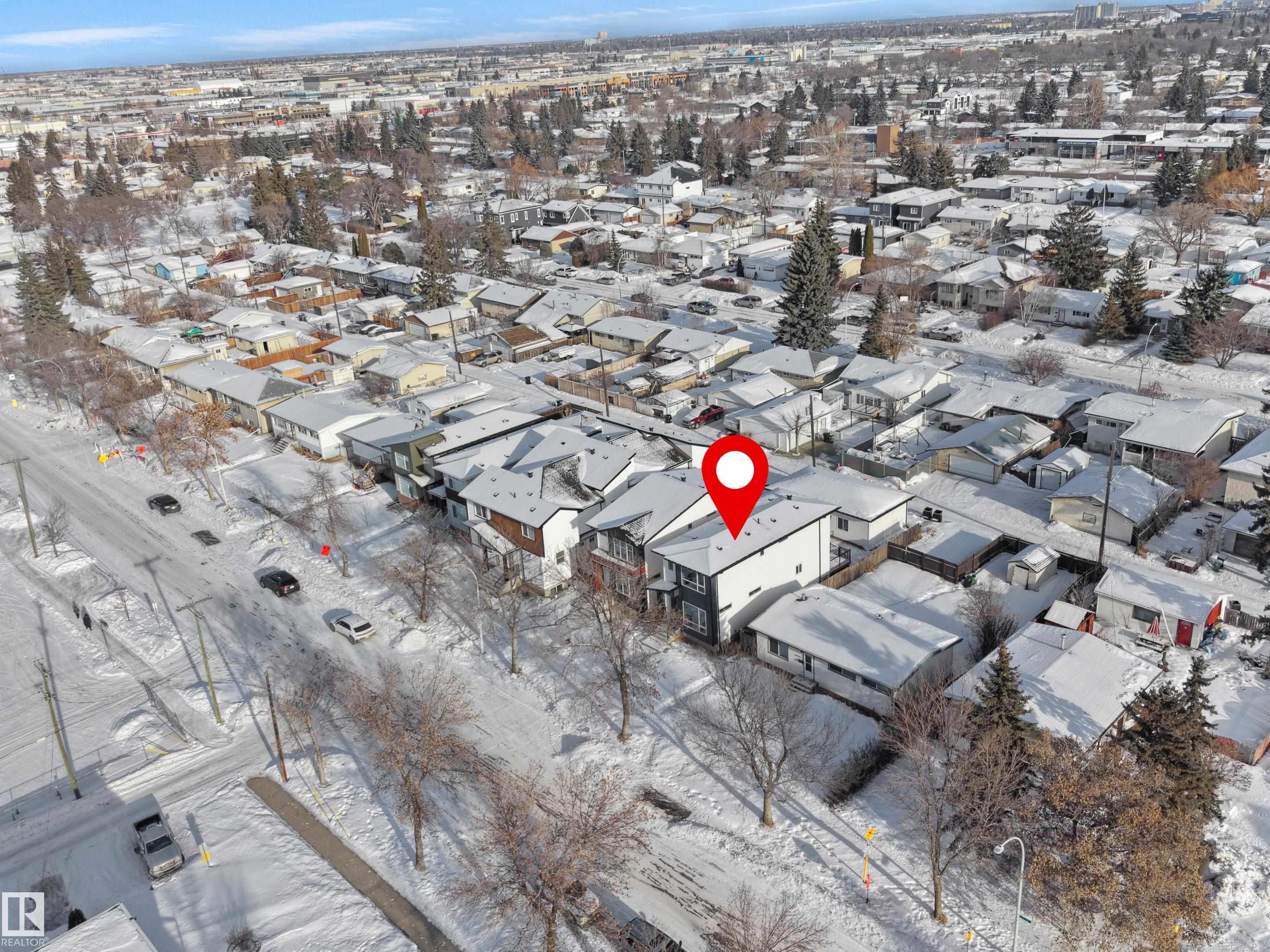 View of snowy aerial view - 10911 159 Street, Edmonton, AB - Outdoor With View