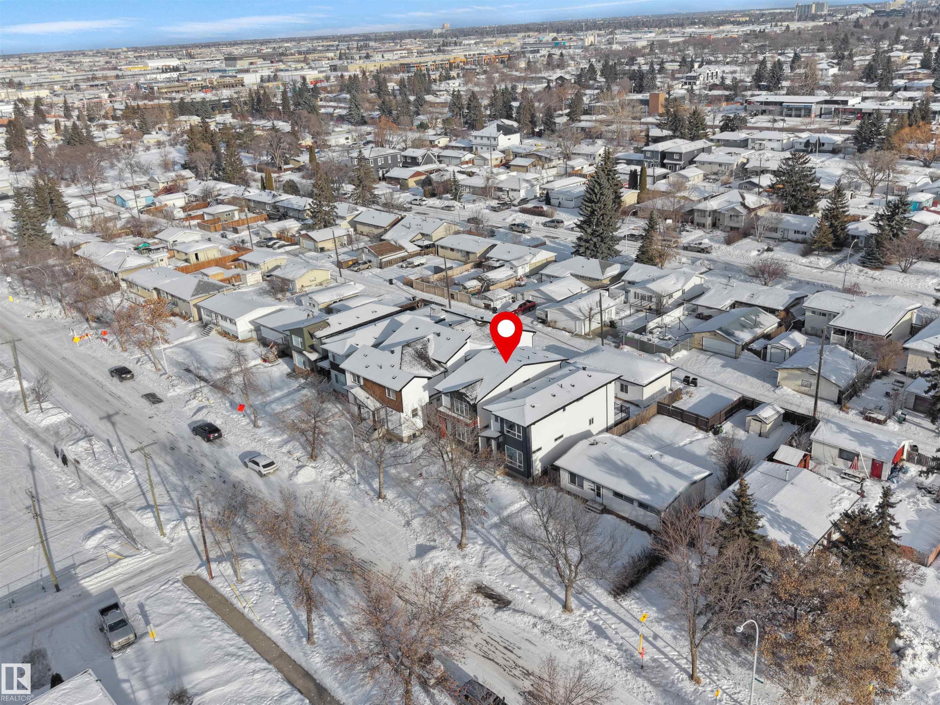 View of snowy aerial view - 10913 159 Street, Edmonton, AB - Outdoor With View