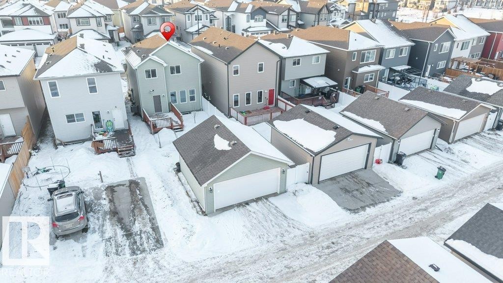 View of snowy aerial view - 1423 24 Street, Edmonton, AB - Outdoor