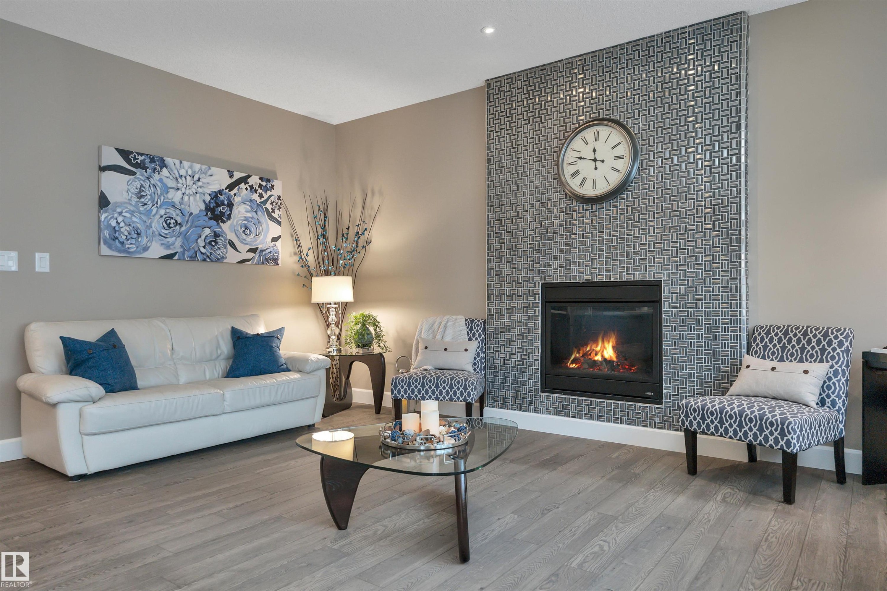 1958 Ainslie Link, Edmonton, AB - Indoor Photo Showing Living Room With Fireplace
