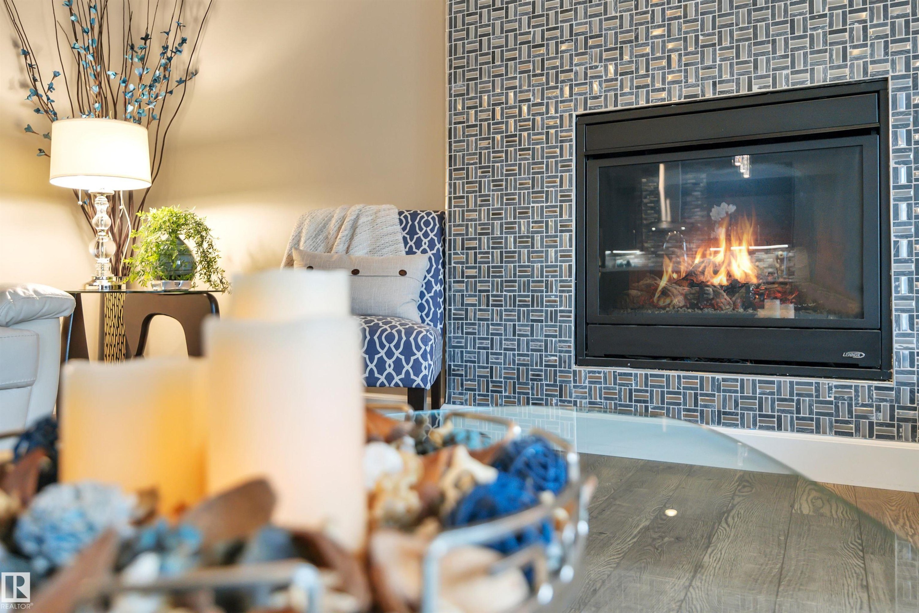1958 Ainslie Link, Edmonton, AB - Indoor Photo Showing Living Room With Fireplace