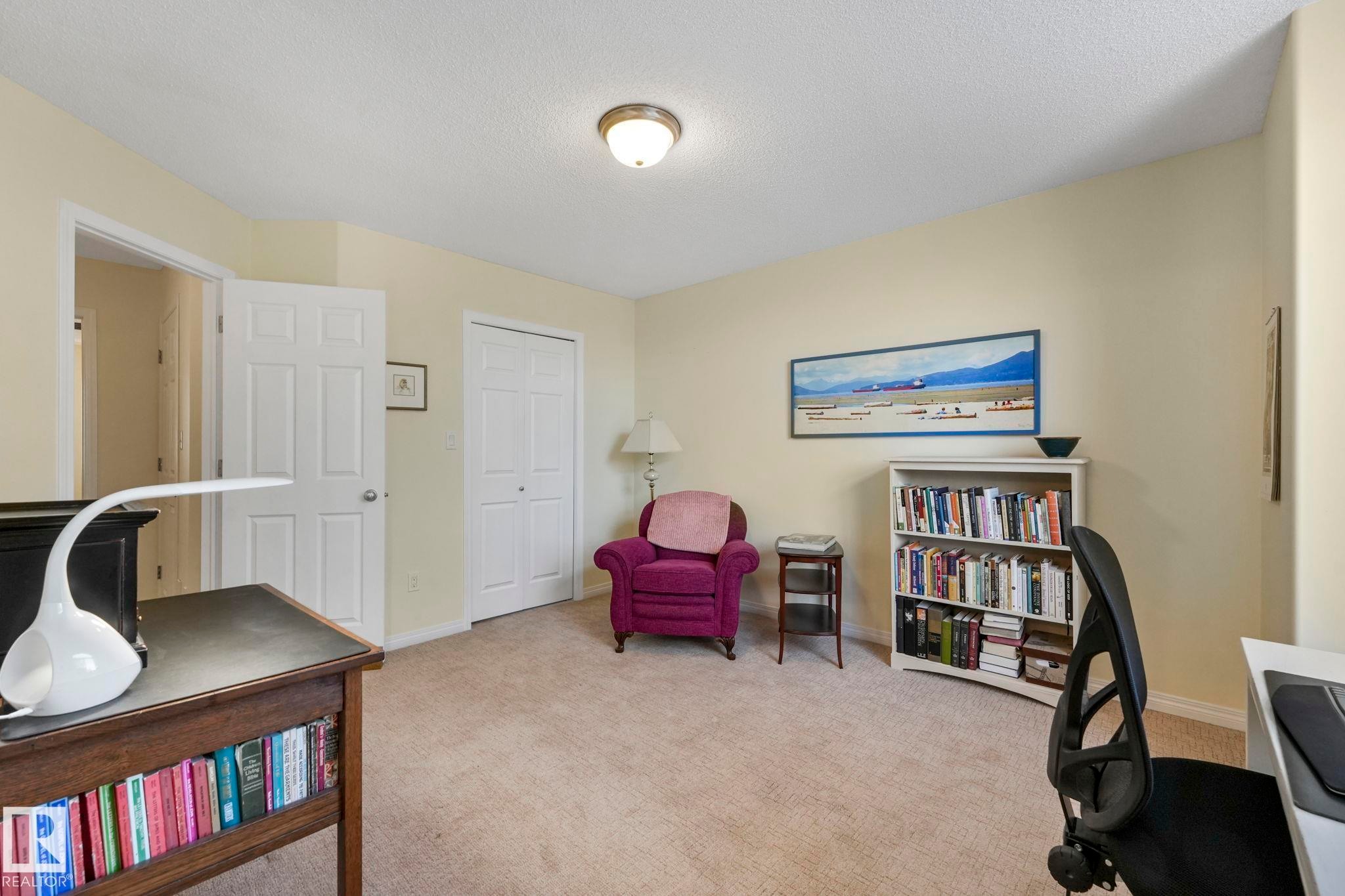 Office with light colored carpet and a textured ceiling - 23 4755 Terwillegar Common, Edmonton, AB - Indoor
