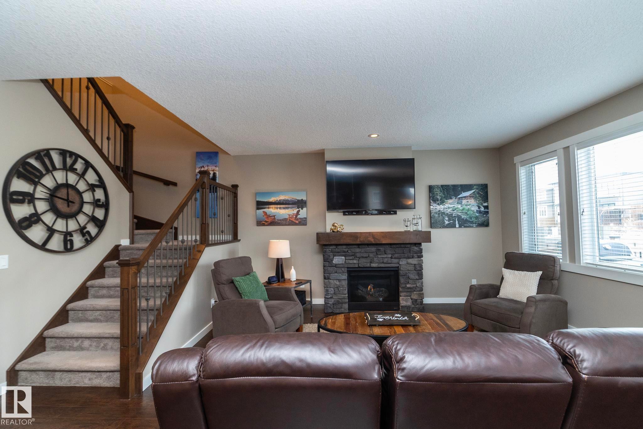 13020 207 Street, Edmonton, AB - Indoor Photo Showing Living Room With Fireplace