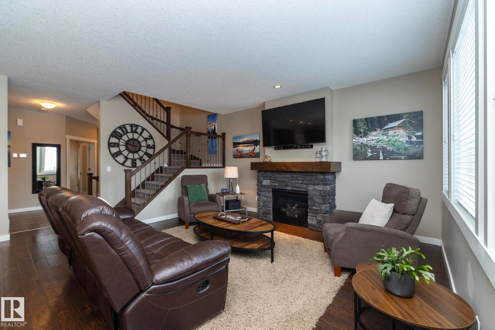 13020 207 Street, Edmonton, AB - Indoor Photo Showing Living Room With Fireplace