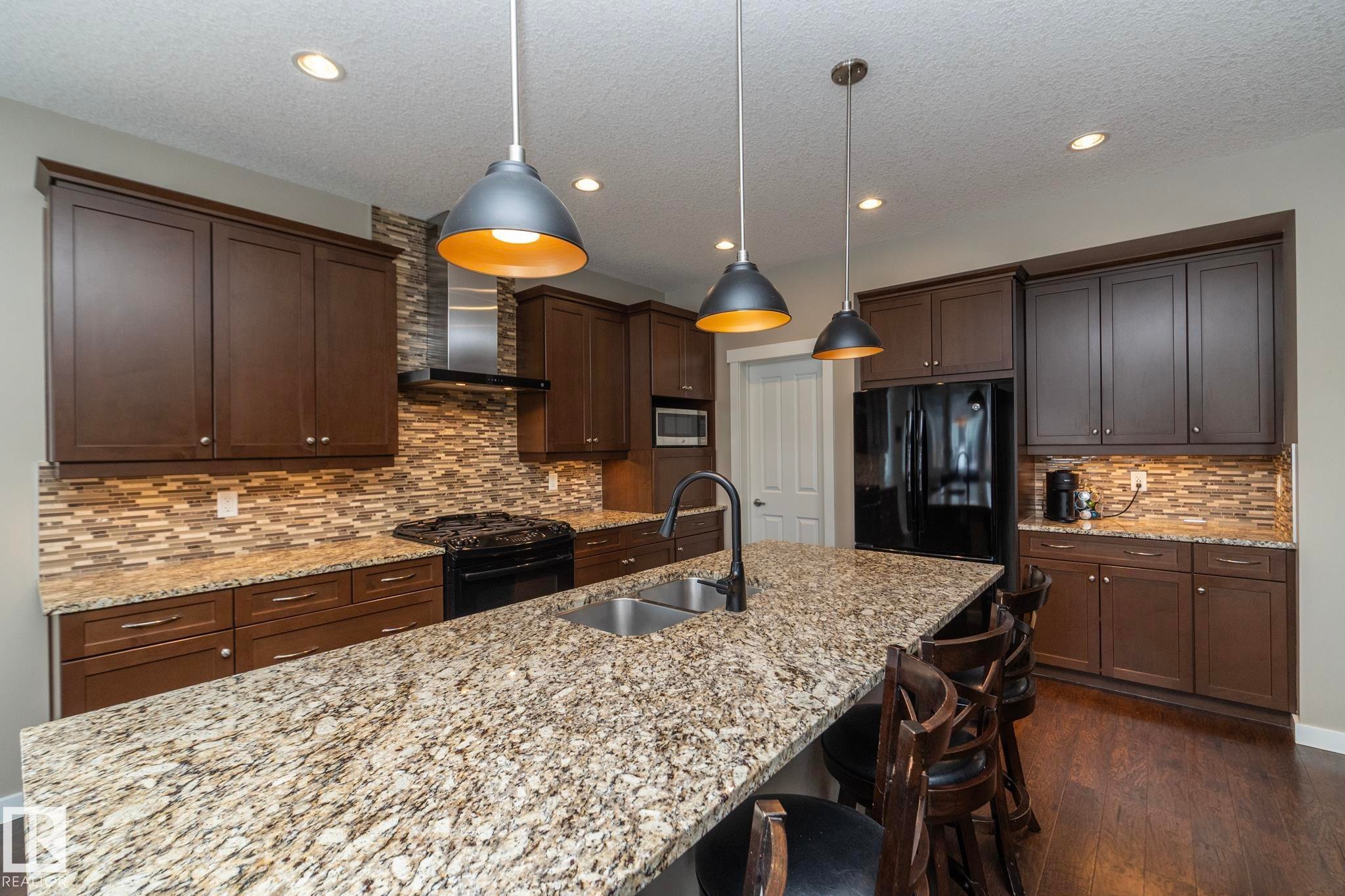 13020 207 Street, Edmonton, AB - Indoor Photo Showing Kitchen With Double Sink With Upgraded Kitchen