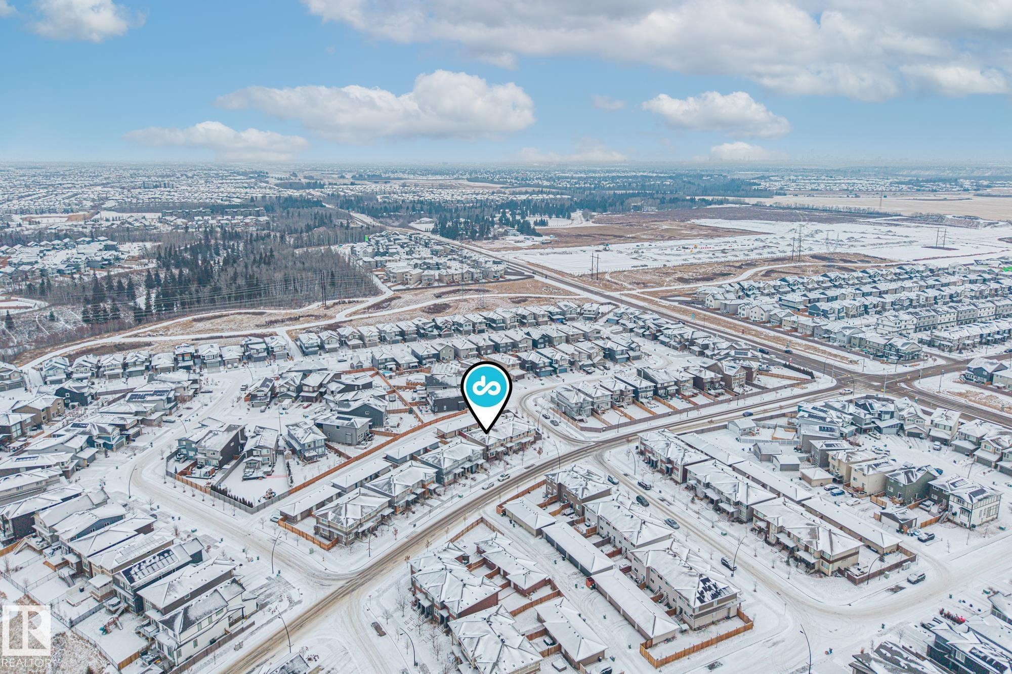 View of snowy aerial view - 20110 27 Avenue, Edmonton, AB - Outdoor With View