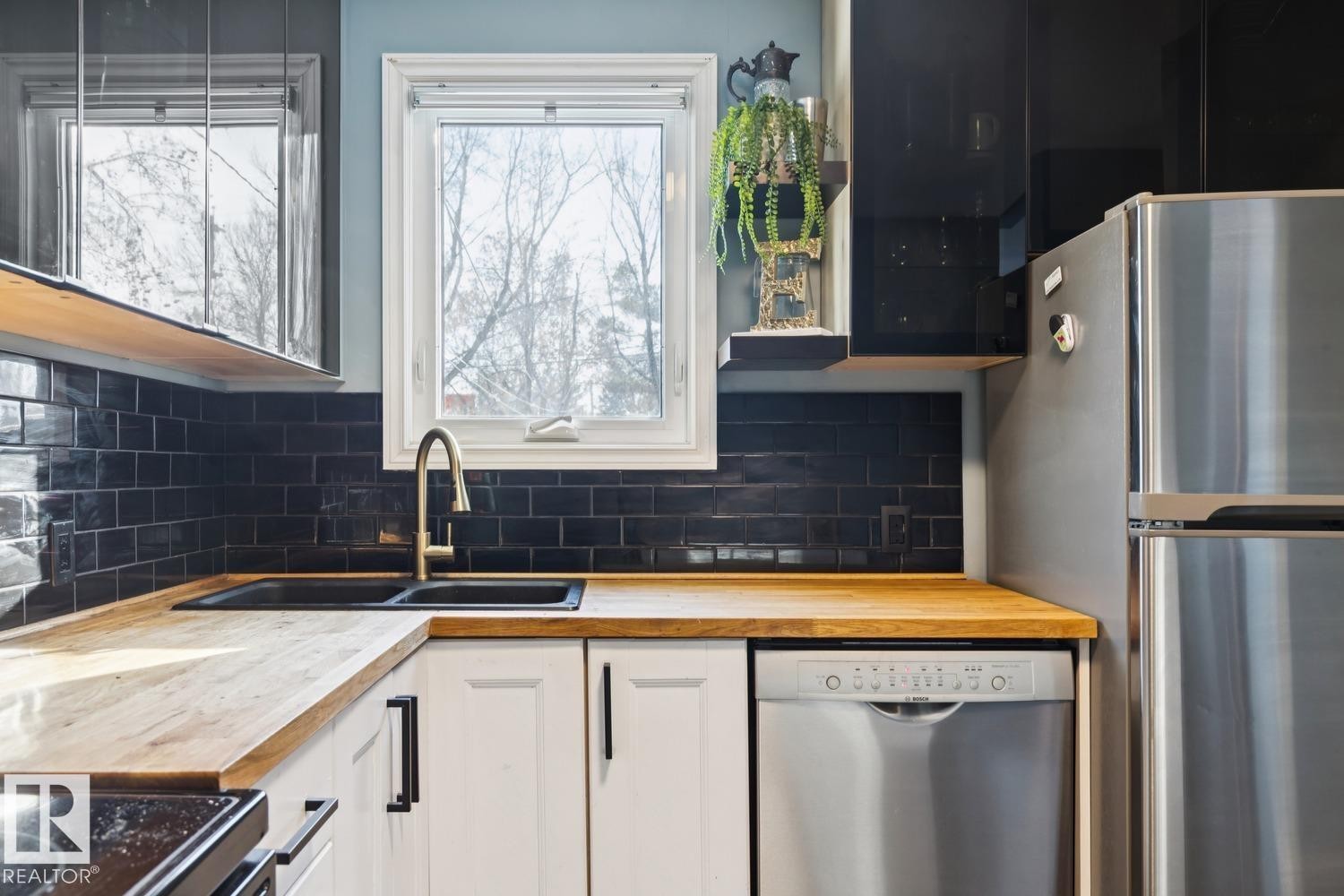 7601 91 Avenue, Edmonton, AB - Indoor Photo Showing Kitchen With Double Sink