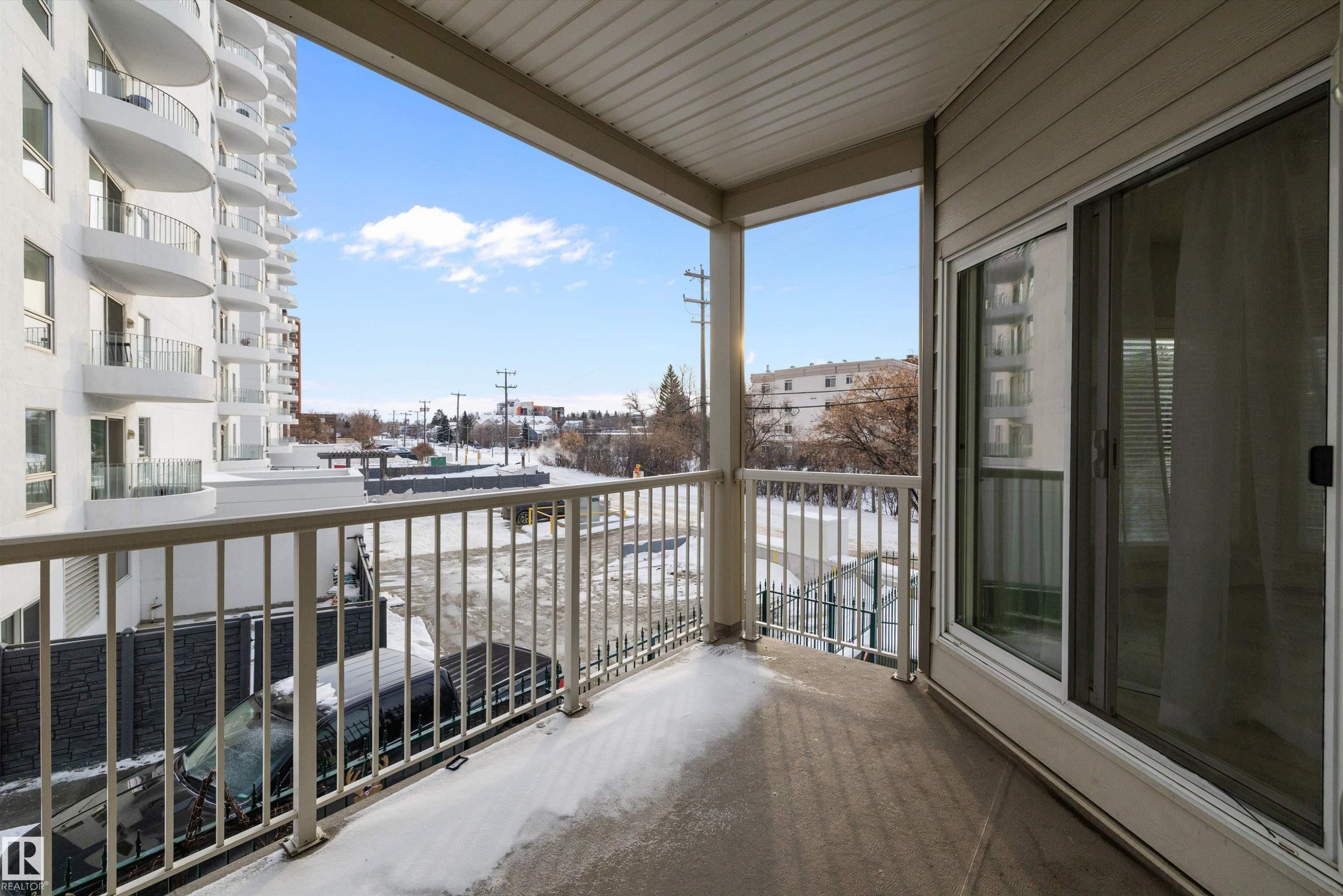 View of balcony - 205 10809 Saskatchewan Drive, Edmonton, AB - Outdoor With Exterior