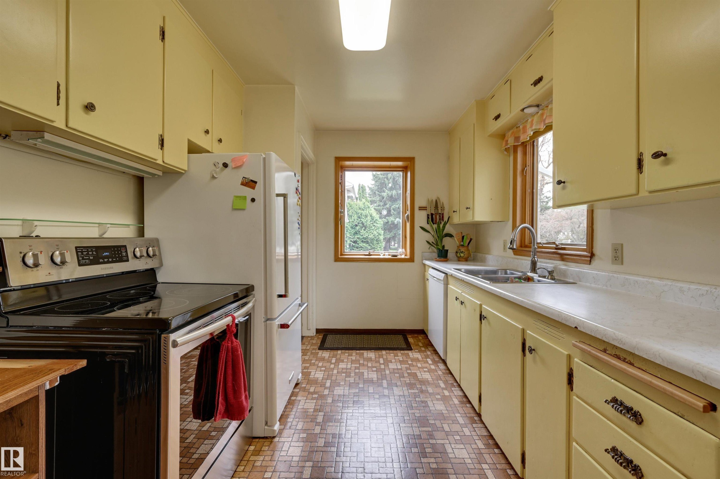 9725 143 Street, Edmonton, AB - Indoor Photo Showing Kitchen With Double Sink