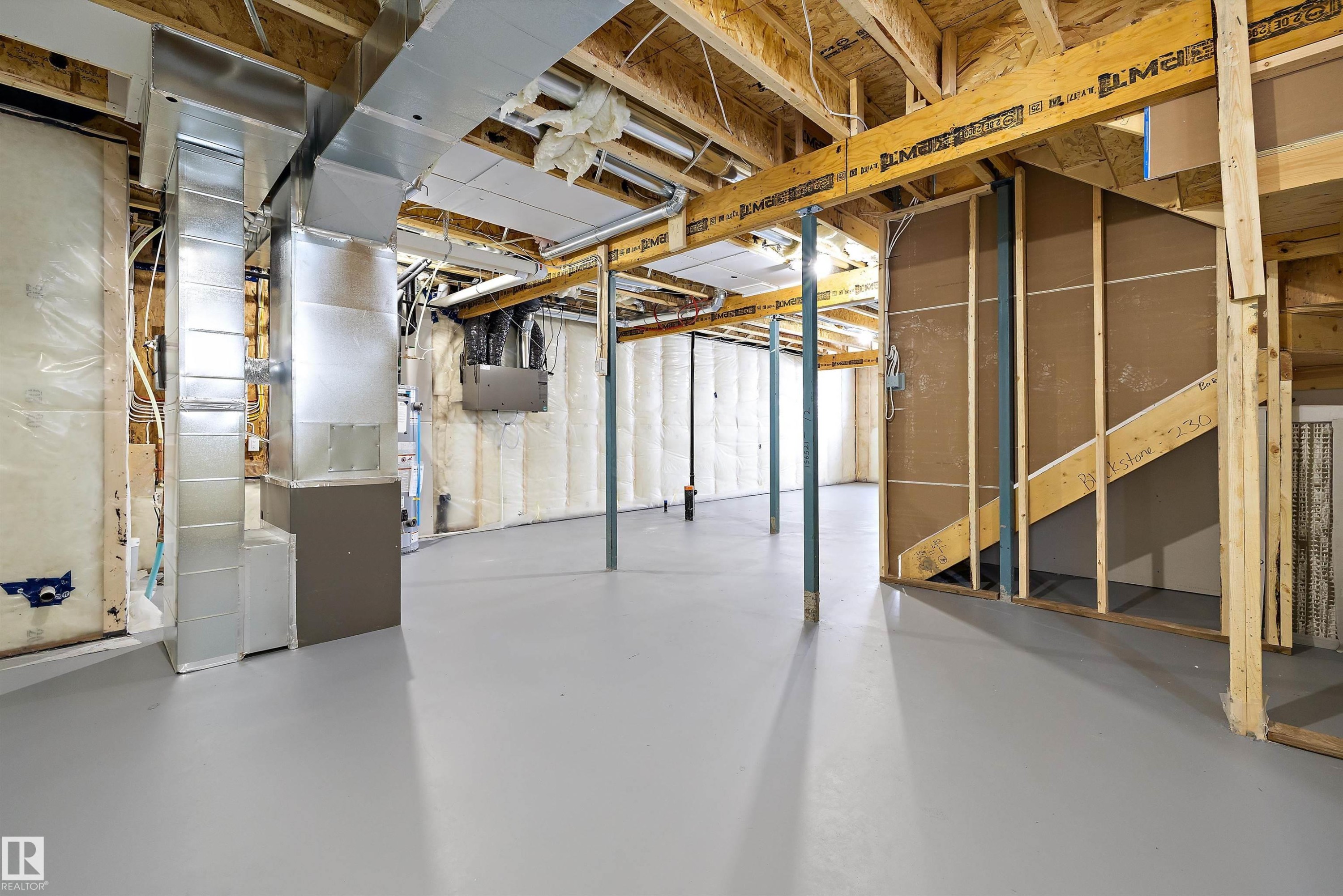 Unfinished below grade area featuring heating unit - 230 Edgemont Green Green Nw, Edmonton, AB - Indoor Photo Showing Basement