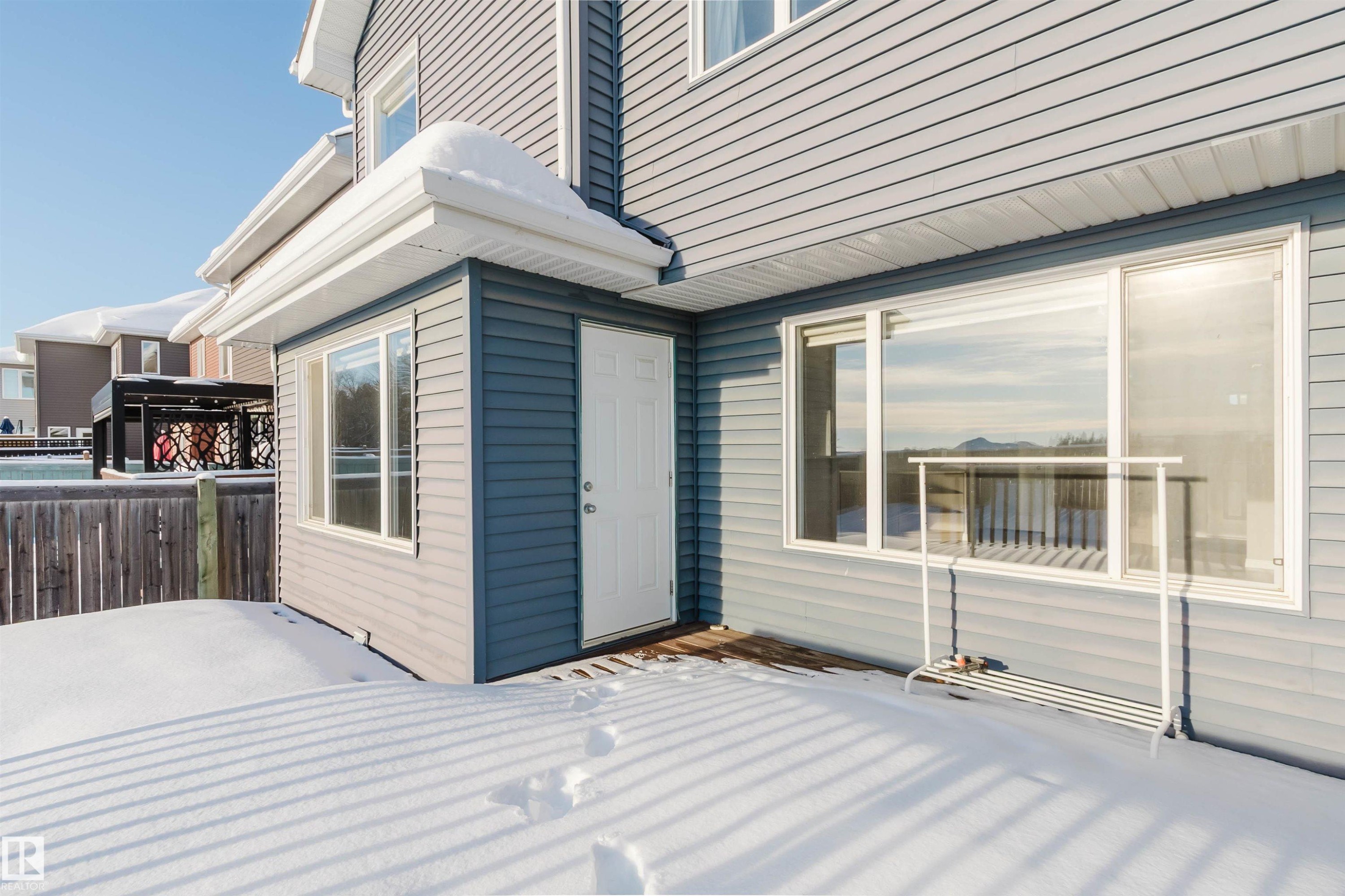 View of wooden deck - 16627 18 Avenue, Edmonton, AB - Outdoor With Exterior