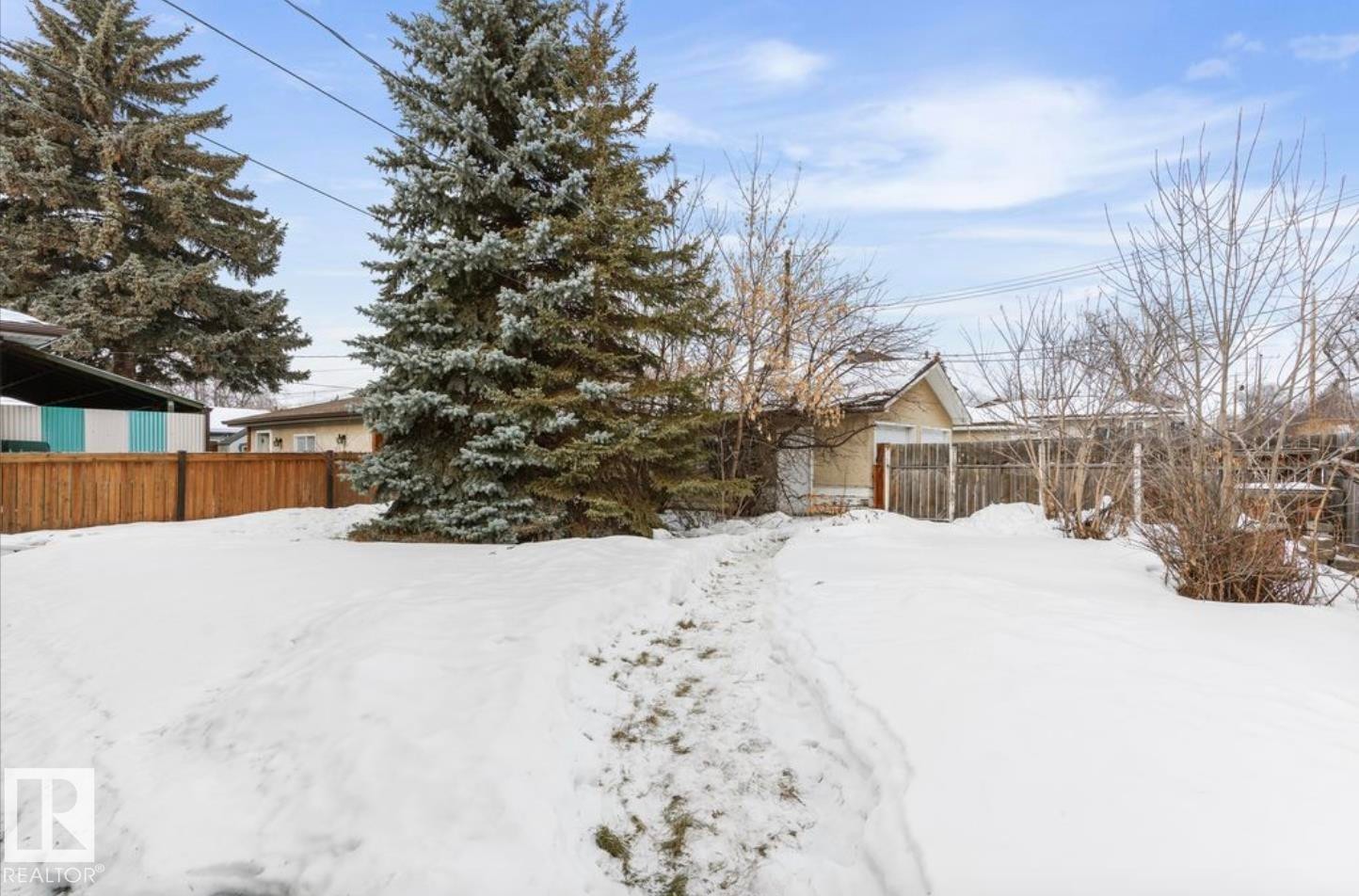 View of snowy yard - 3810 110 Avenue, Edmonton, AB - Outdoor