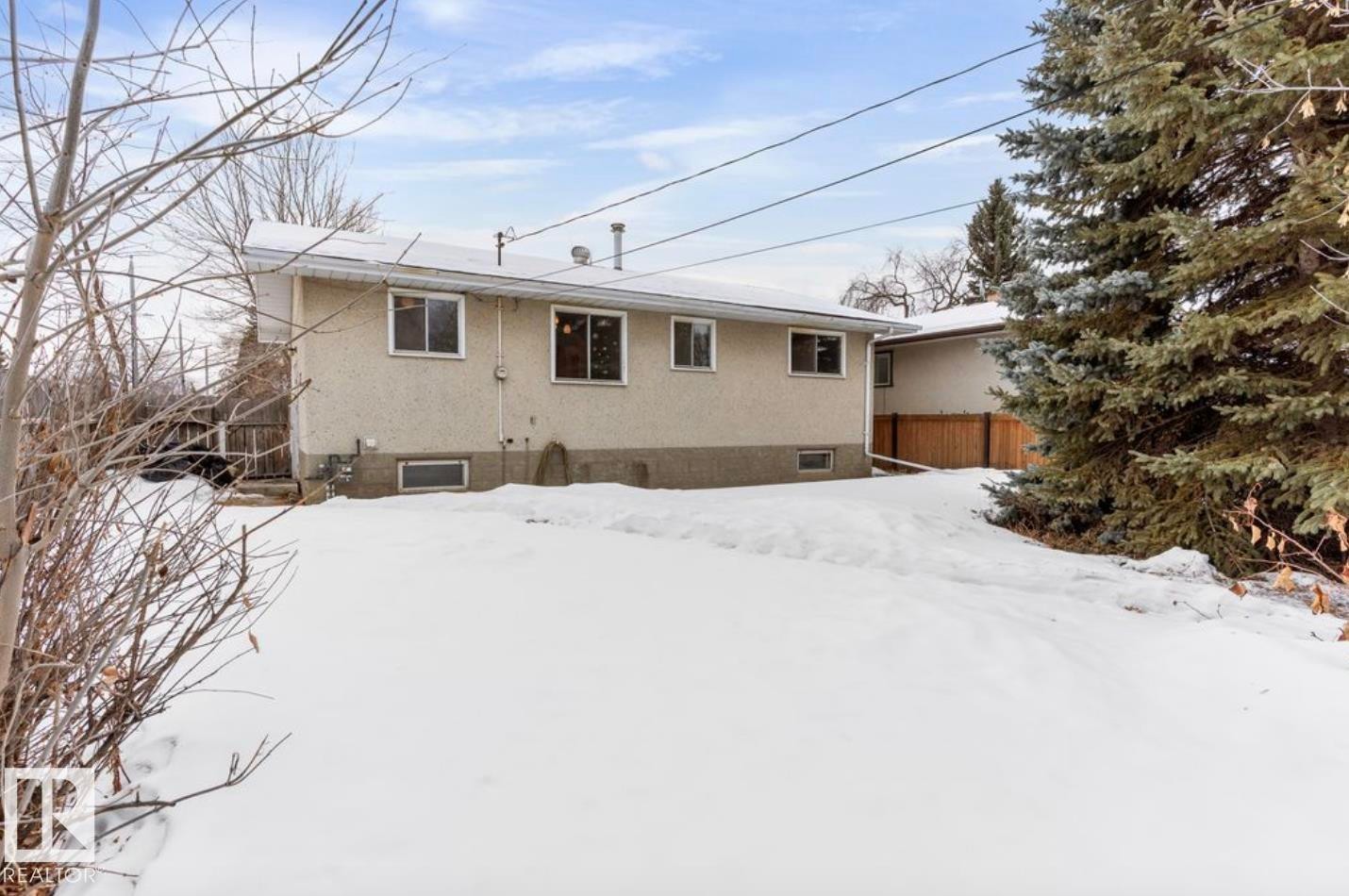 View of snow covered rear of property - 3810 110 Avenue, Edmonton, AB - Outdoor