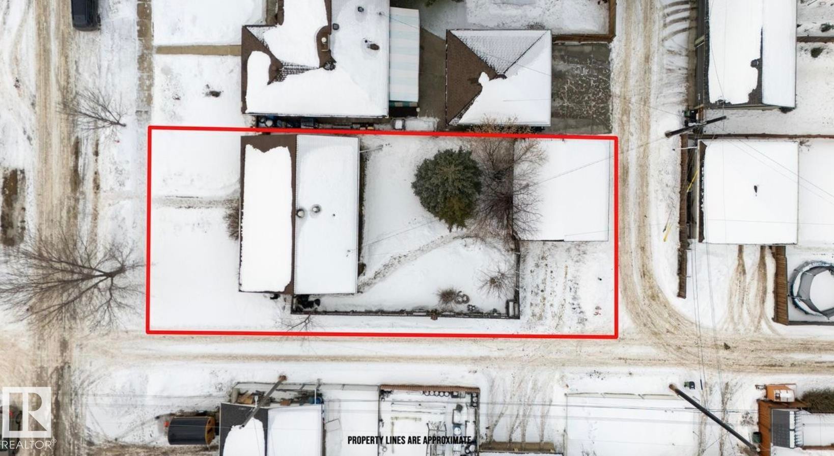 Aerial view of property's location featuring property parcel outlined - 3810 110 Avenue, Edmonton, AB - Other