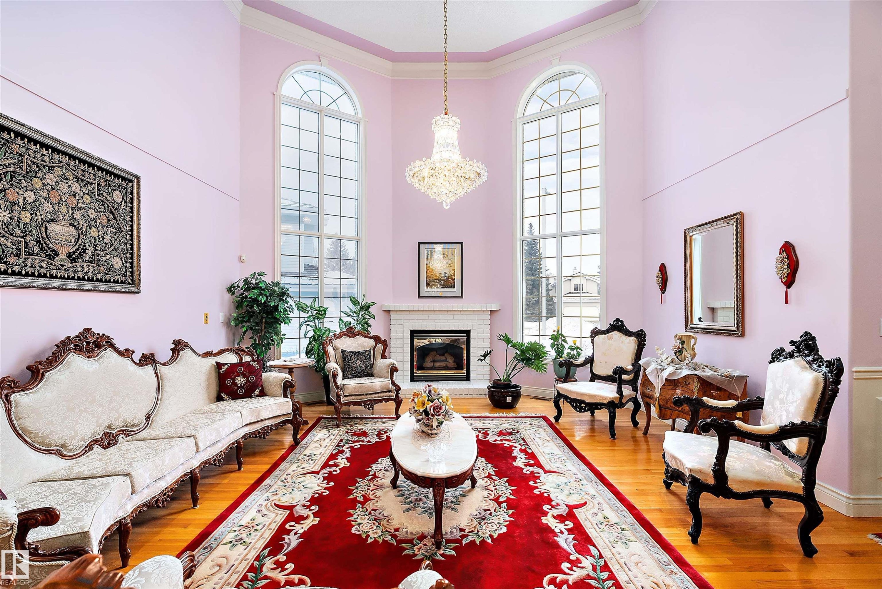 93 Cormack Crescent, Edmonton, AB - Indoor Photo Showing Living Room With Fireplace