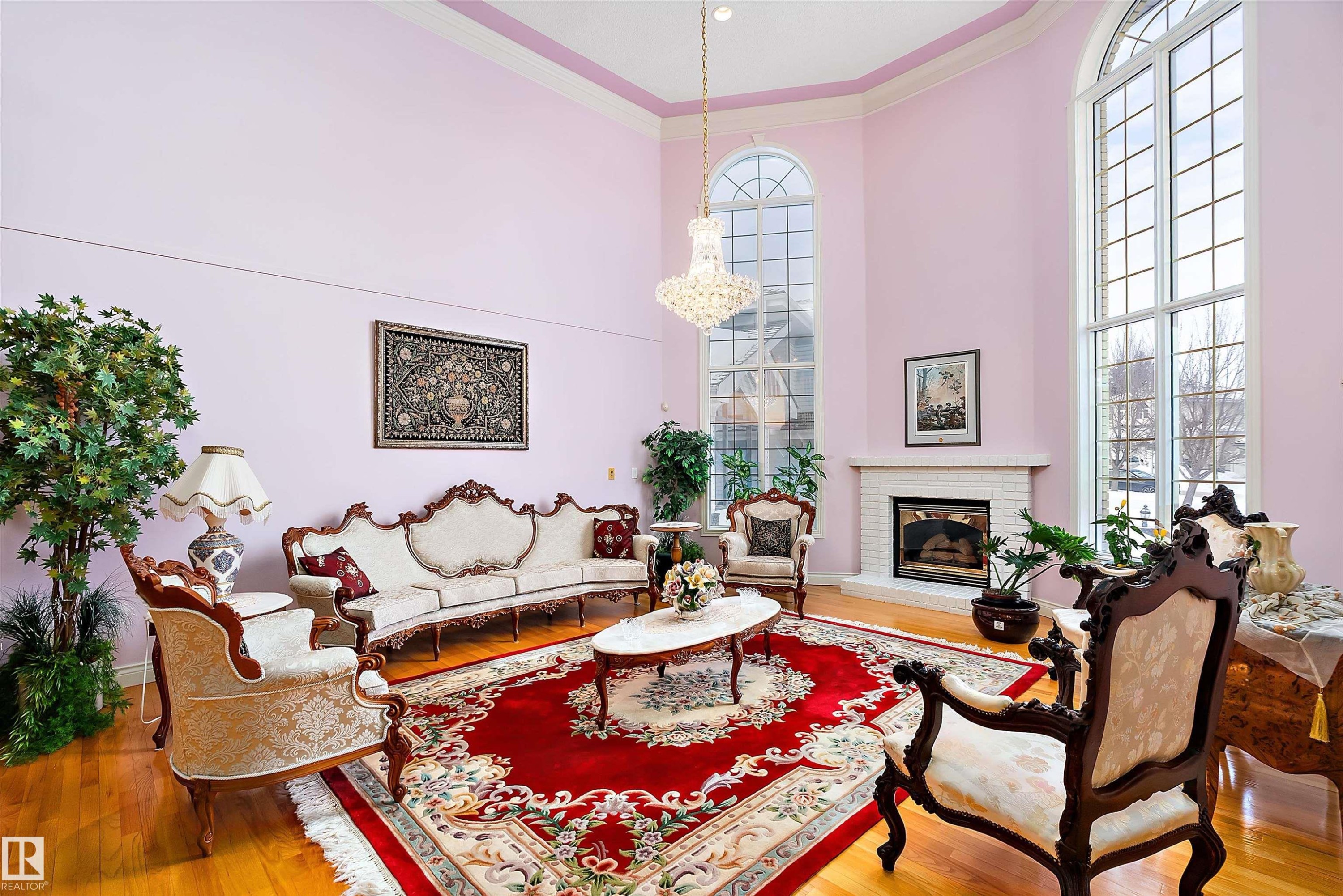 93 Cormack Crescent, Edmonton, AB - Indoor Photo Showing Living Room With Fireplace