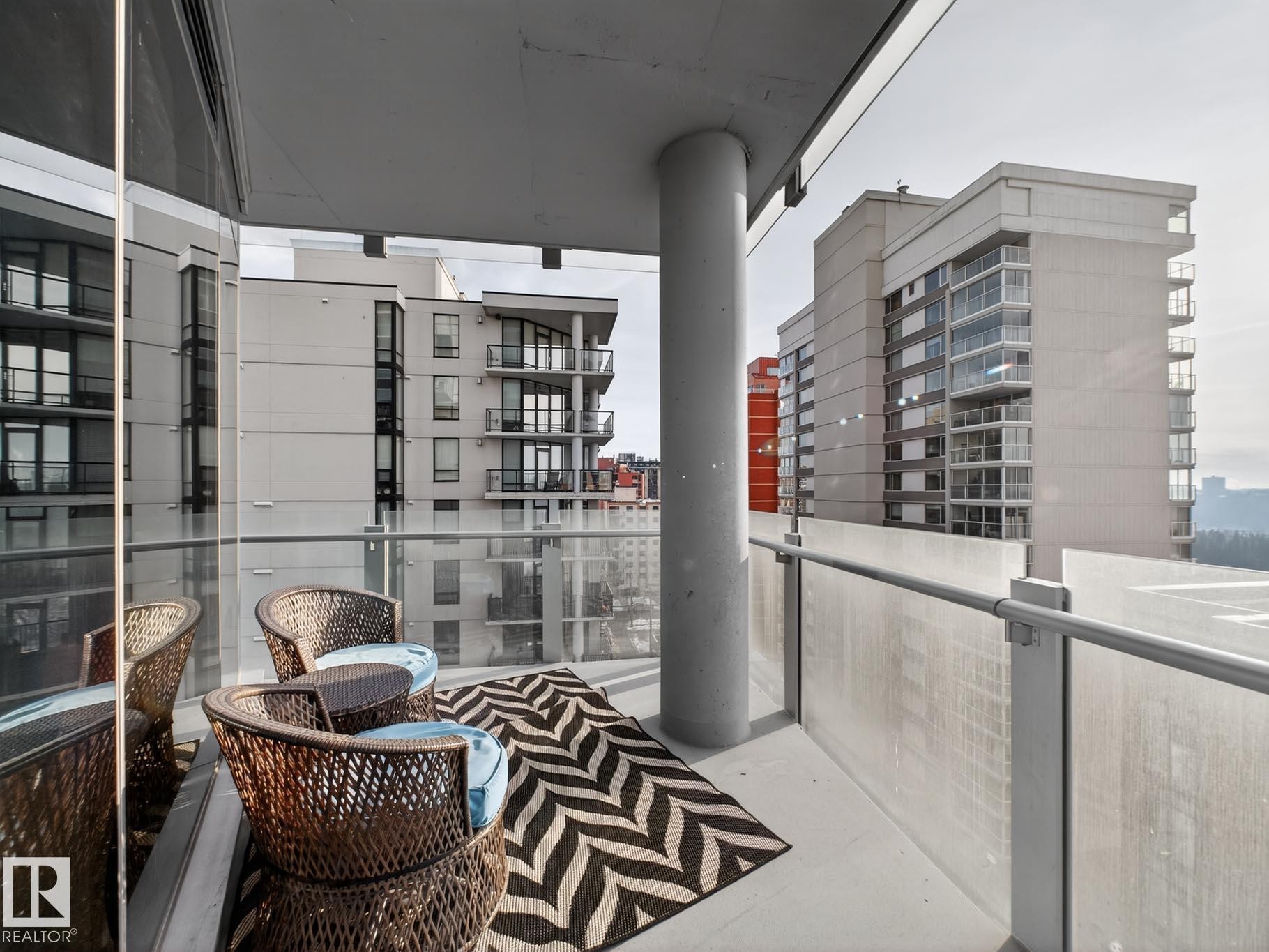 Balcony with a view of city - #902 11969 Jasper Av Nw, Edmonton, AB - Outdoor With Exterior