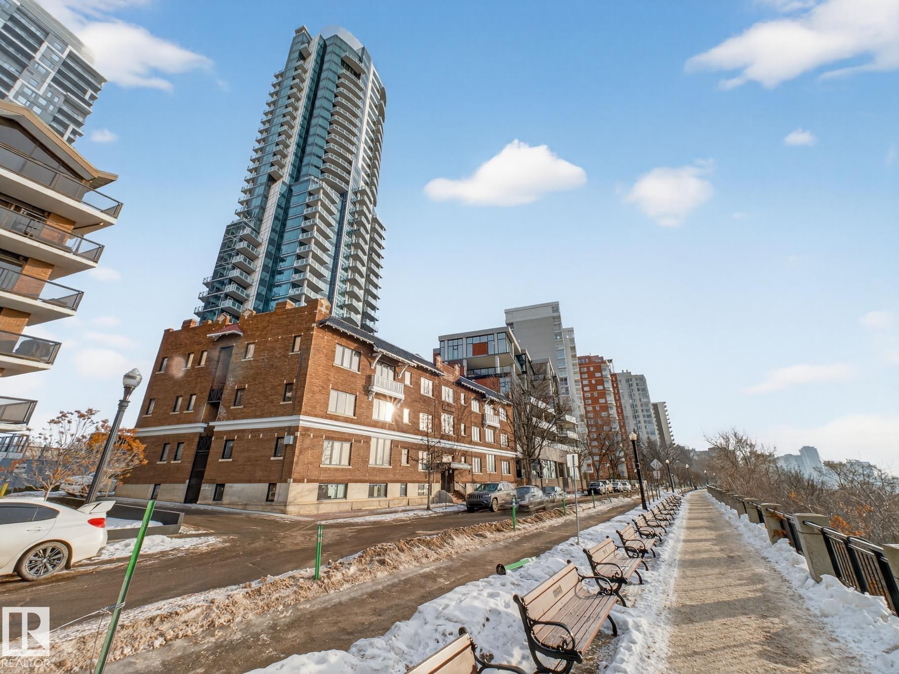 View of property featuring a view of city - #902 11969 Jasper Av Nw, Edmonton, AB - Outdoor With Facade