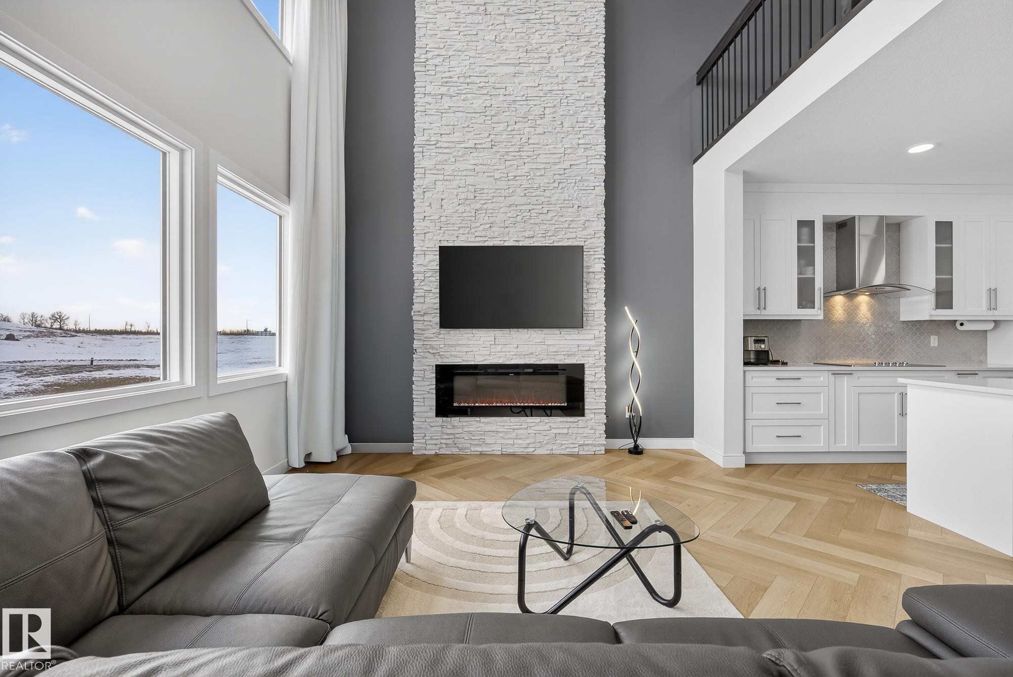 2017 Flycatcher Point(E), Edmonton, AB - Indoor Photo Showing Living Room With Fireplace