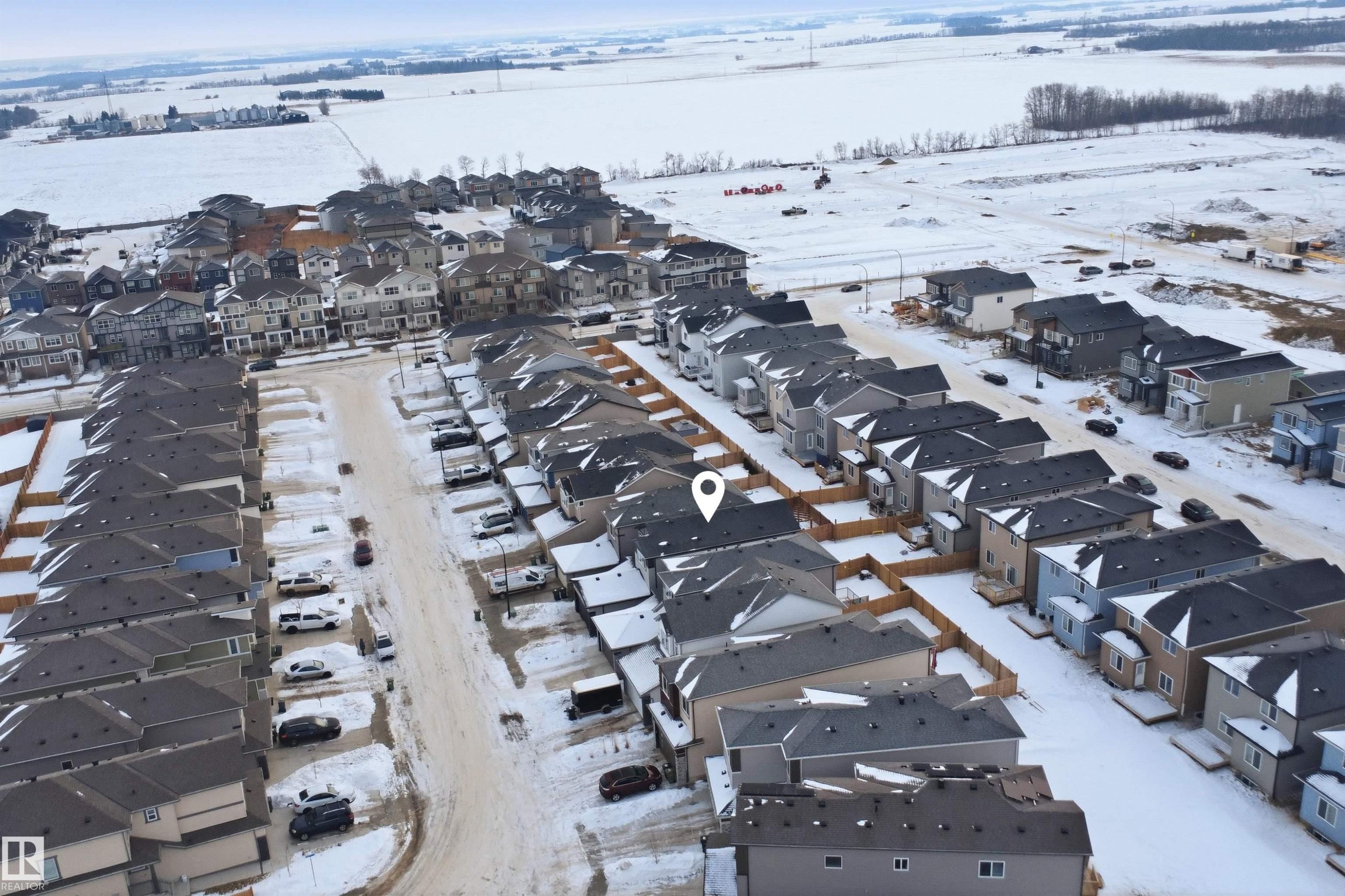 View of snowy aerial view - 452 Roberts Crescent, Leduc, AB - Outdoor With View