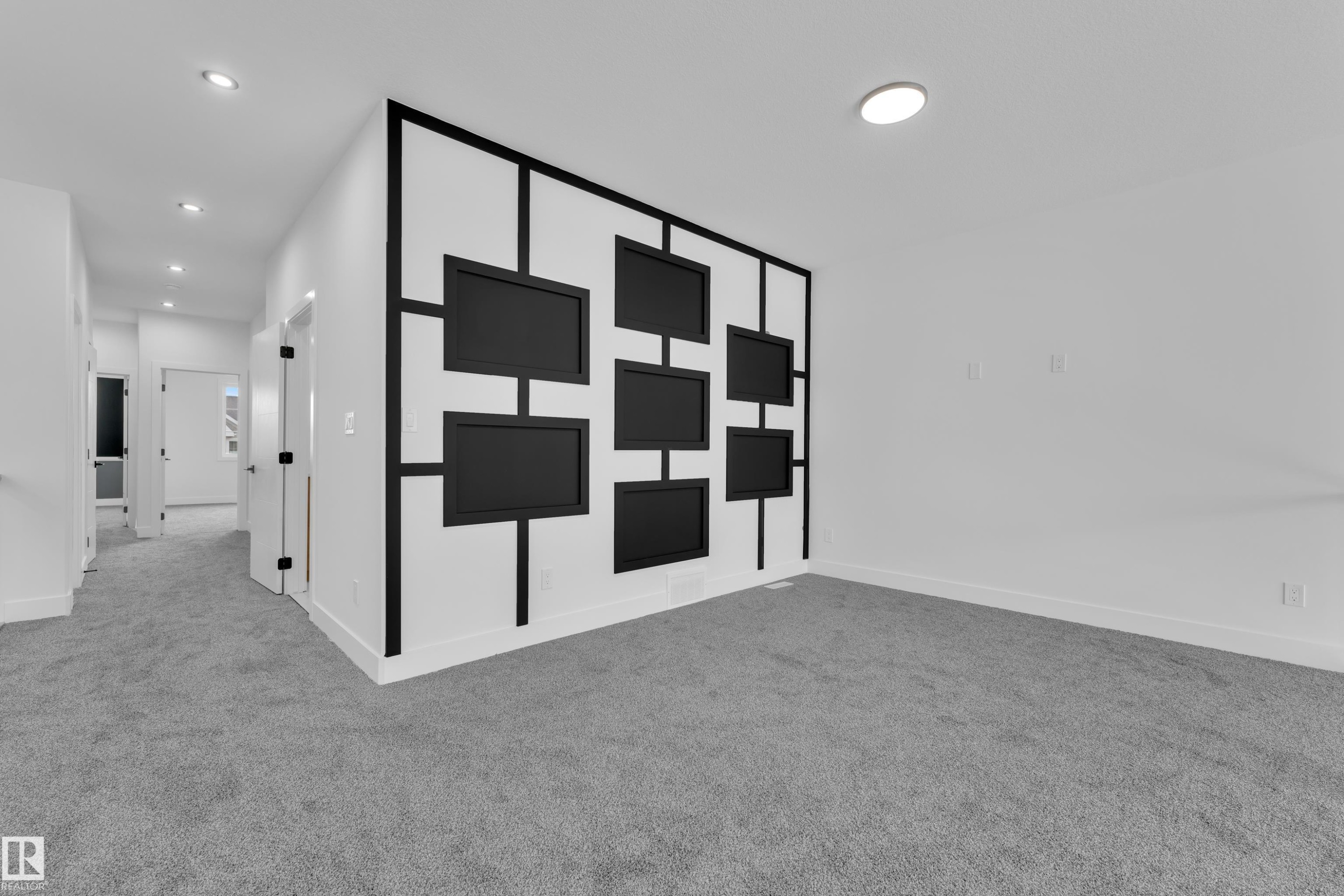 Unfurnished bedroom with carpet and recessed lighting - 733 Astoria Way, Devon, AB - Indoor Photo Showing Other Room