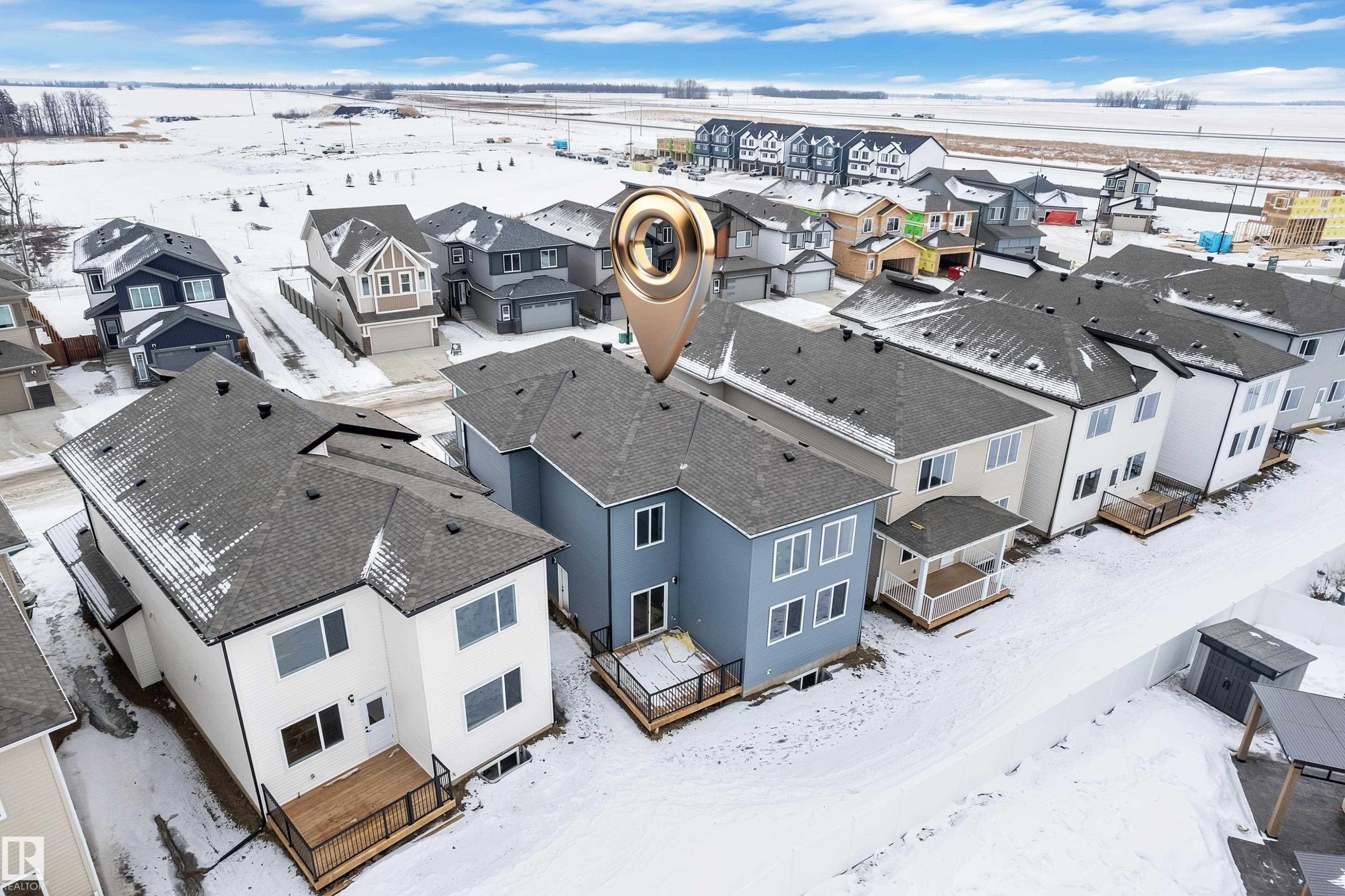 View of snowy aerial view - 733 Astoria Way, Devon, AB - Outdoor