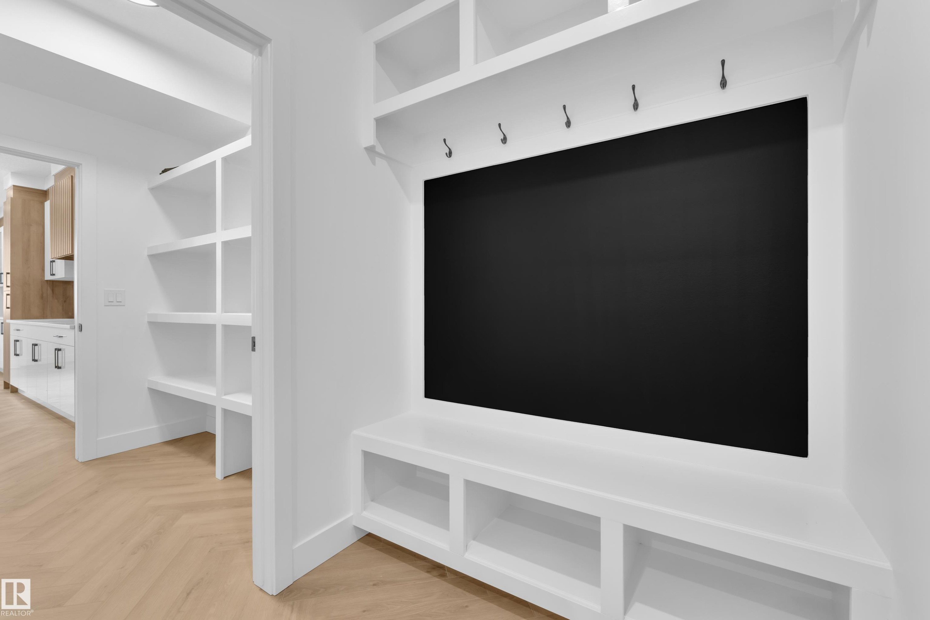 Mudroom with parquet floors - 737 Astoria Way, Devon, AB - Indoor