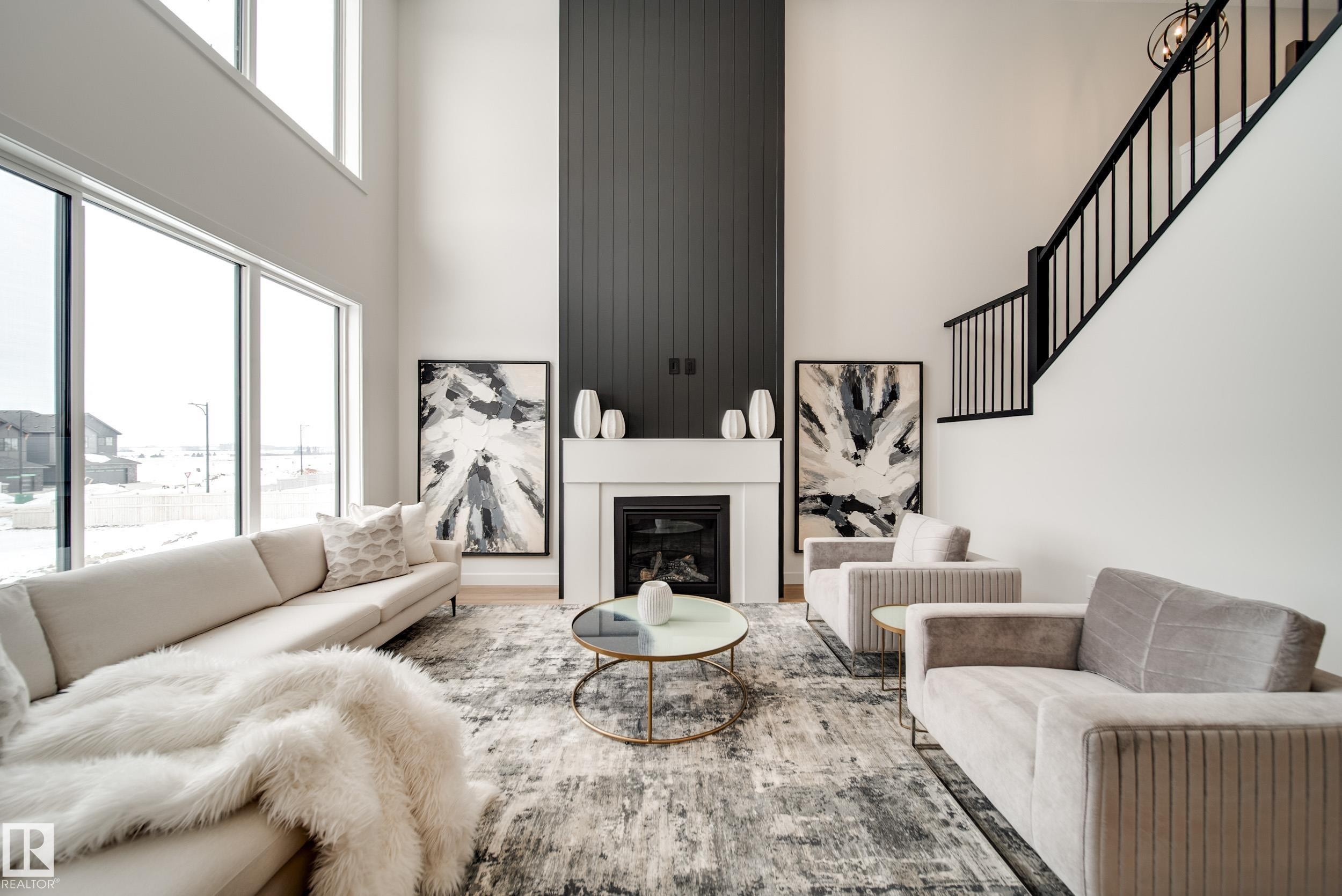 3 Cloutier Close, St. Albert, AB - Indoor Photo Showing Living Room With Fireplace