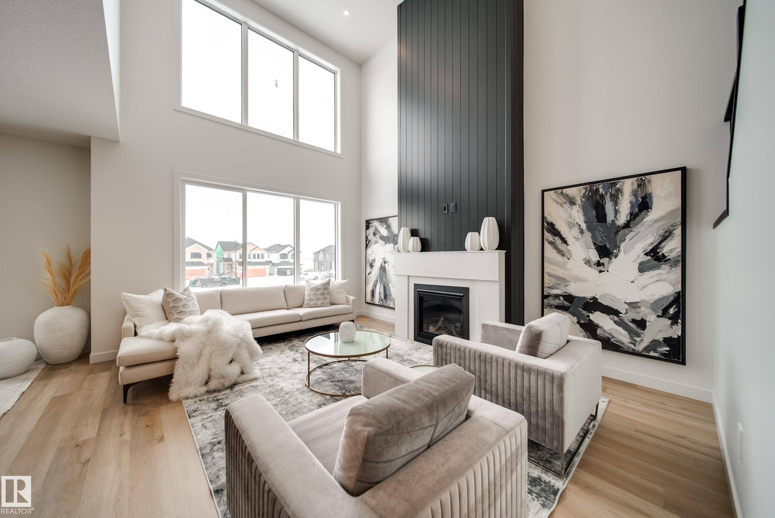 3 Cloutier Close, St. Albert, AB - Indoor Photo Showing Living Room With Fireplace