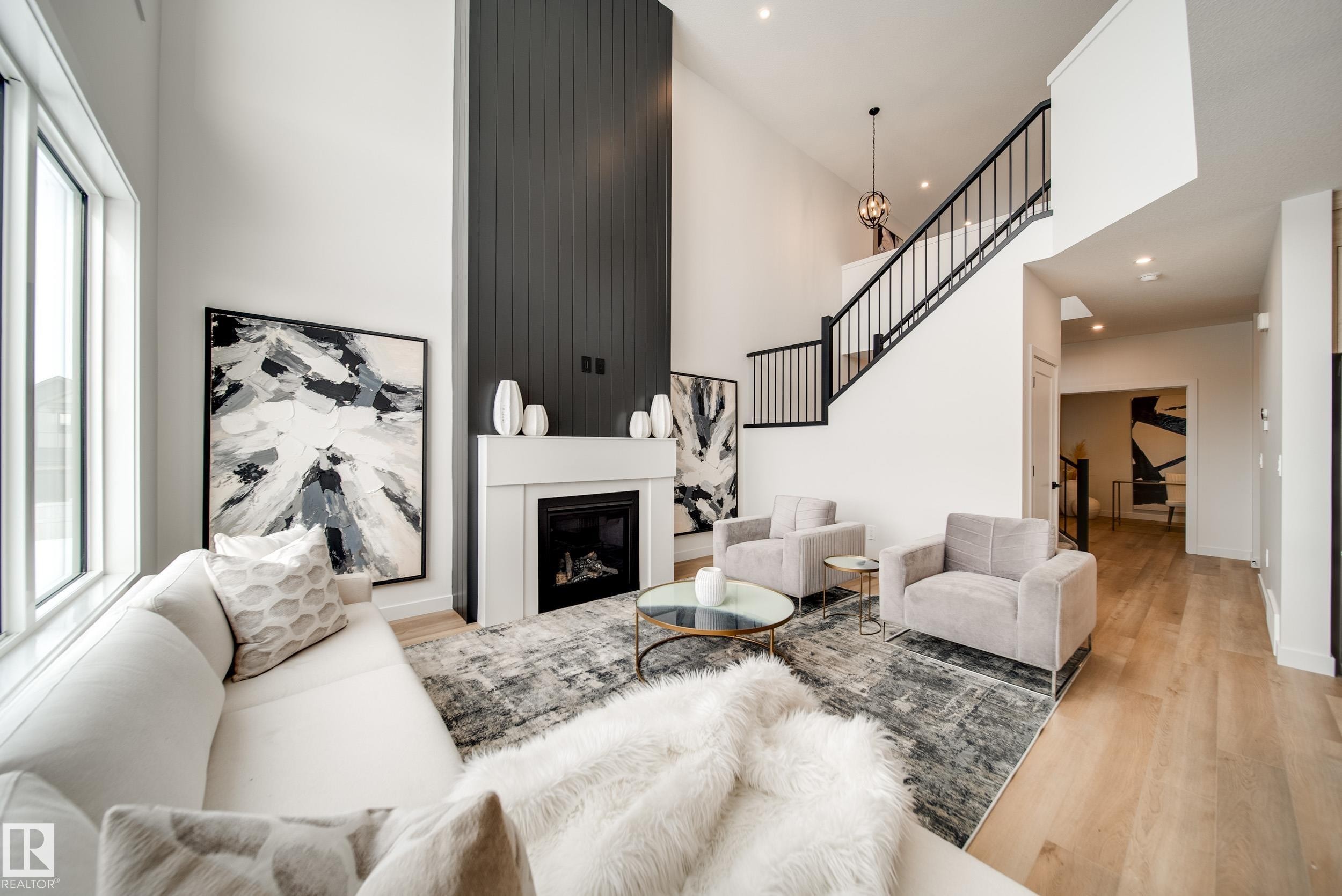 3 Cloutier Close, St. Albert, AB - Indoor Photo Showing Living Room With Fireplace