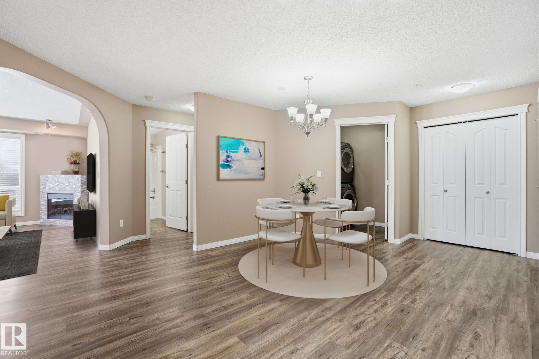 320 7801 Golf Course Road, Stony Plain, AB - Indoor With Fireplace