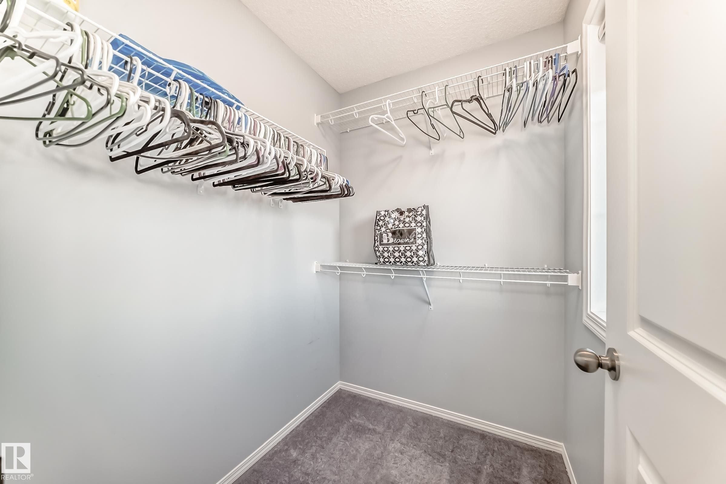 Walk in closet featuring dark carpet - 1002 Stillwater Boulevard, Edmonton, AB - Indoor With Storage
