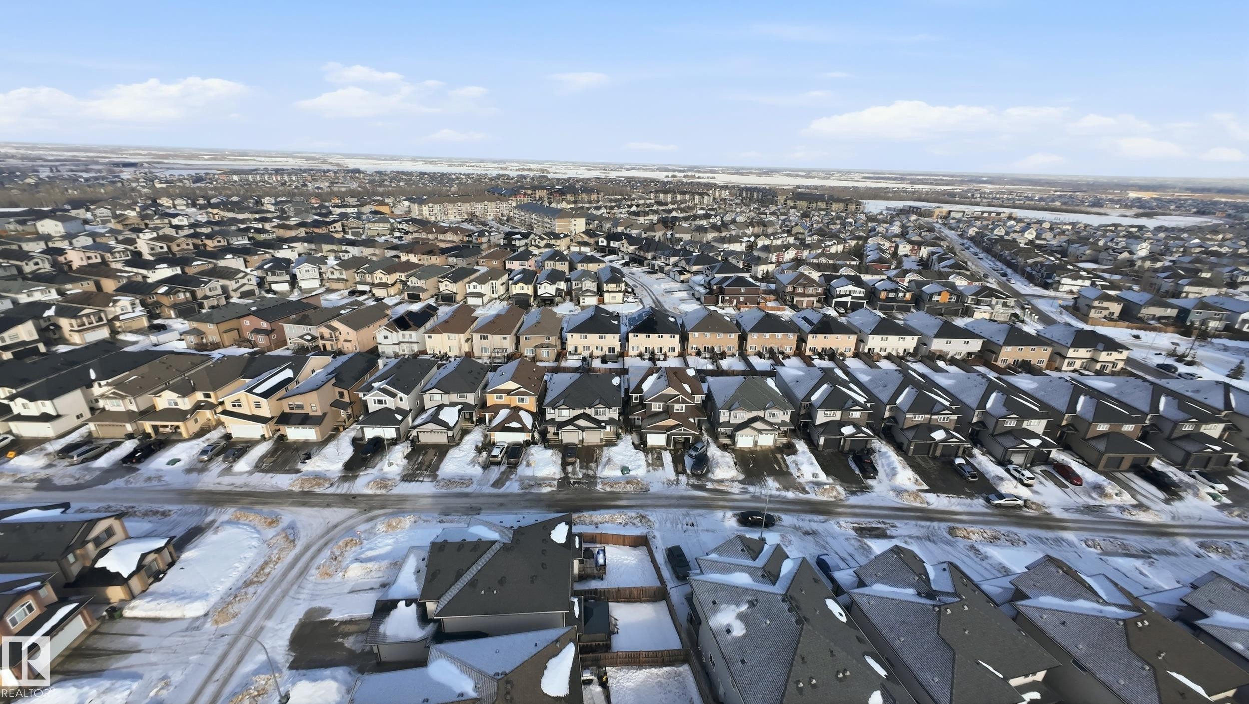 Aerial view of property's location with nearby suburban area - 5978 167C Avenue, Edmonton, AB - Outdoor With View
