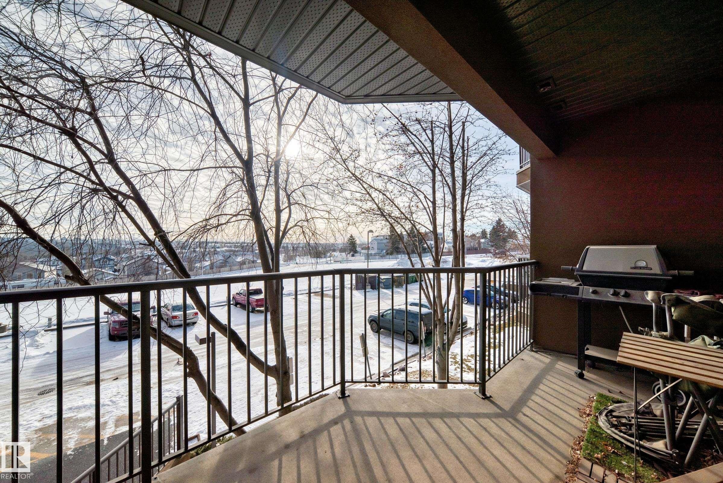Balcony with grilling area - 232 530 Hooke Road, Edmonton, AB - Outdoor With Balcony With Exterior