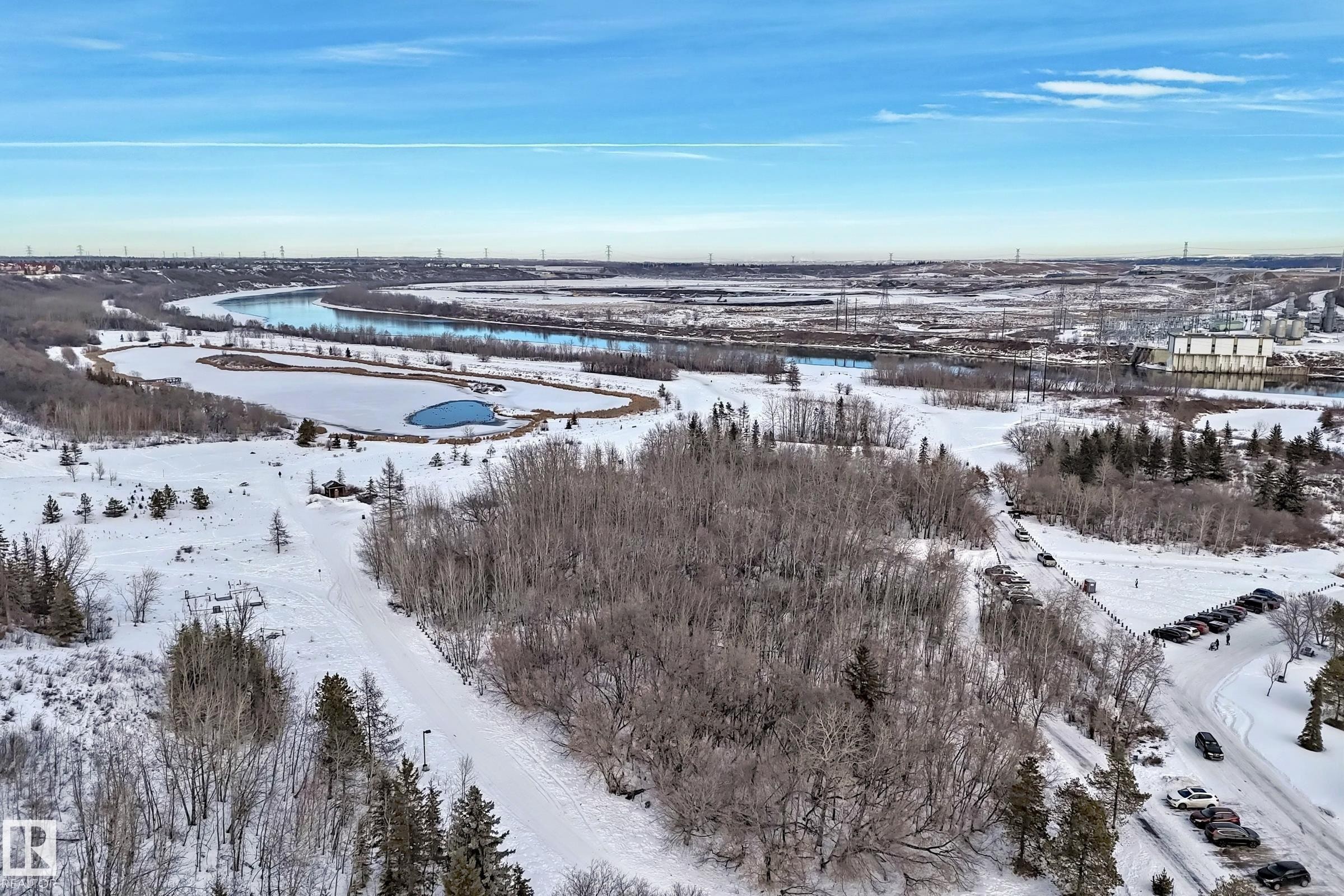 View of snowy aerial view - 232 530 Hooke Road, Edmonton, AB - Outdoor With View