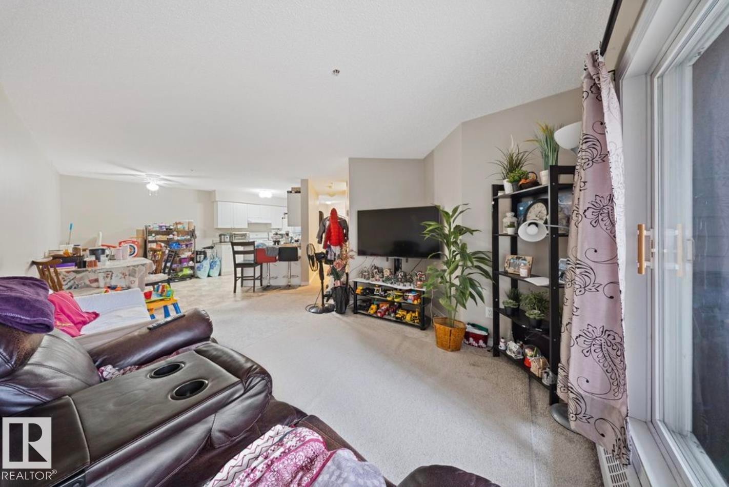 Living area with carpet floors - 103 12110 119 Ave, Edmonton, AB - Indoor
