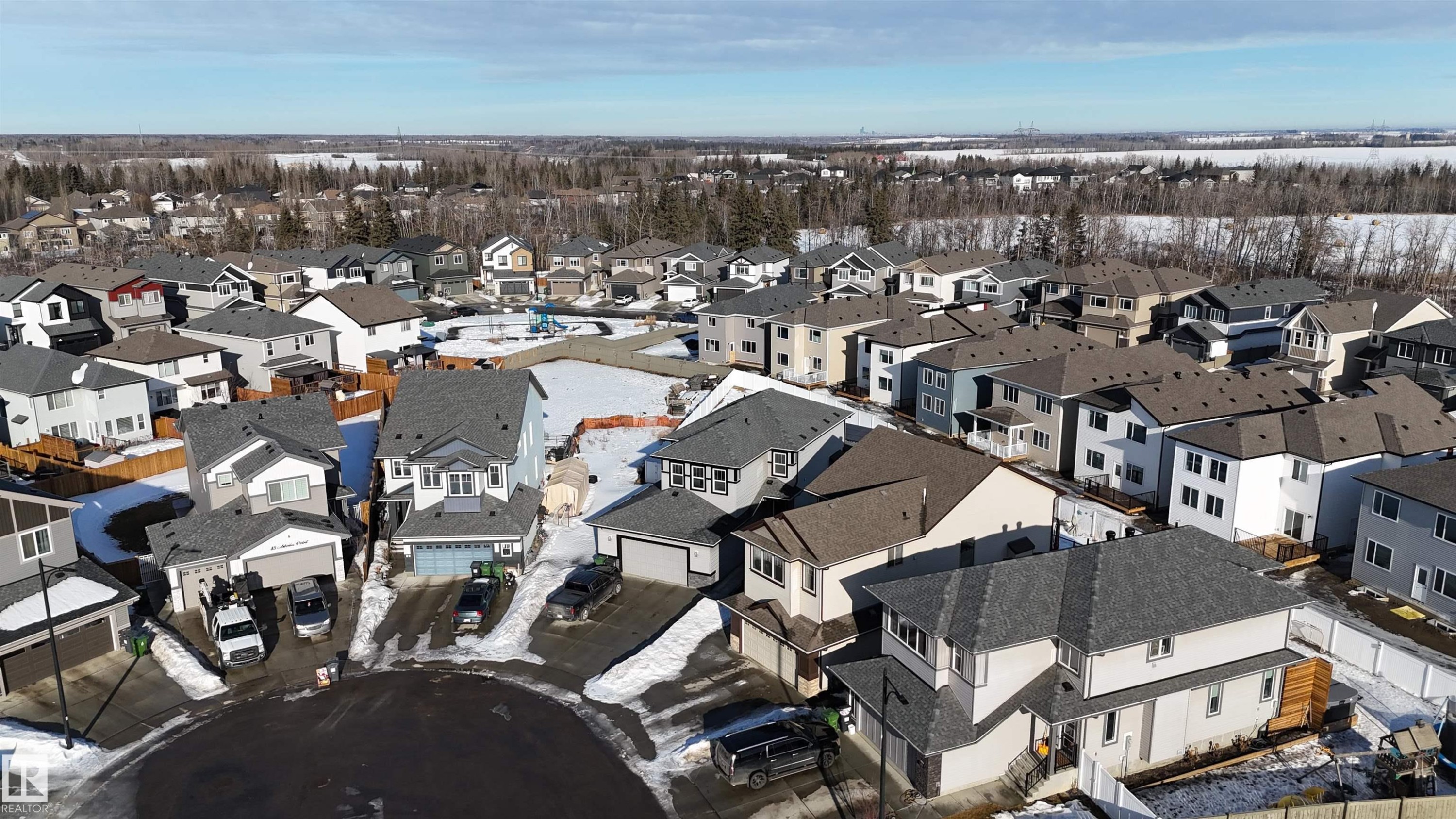Aerial view of residential area - 97 Astoria Point(E), Devon, AB - Outdoor With View