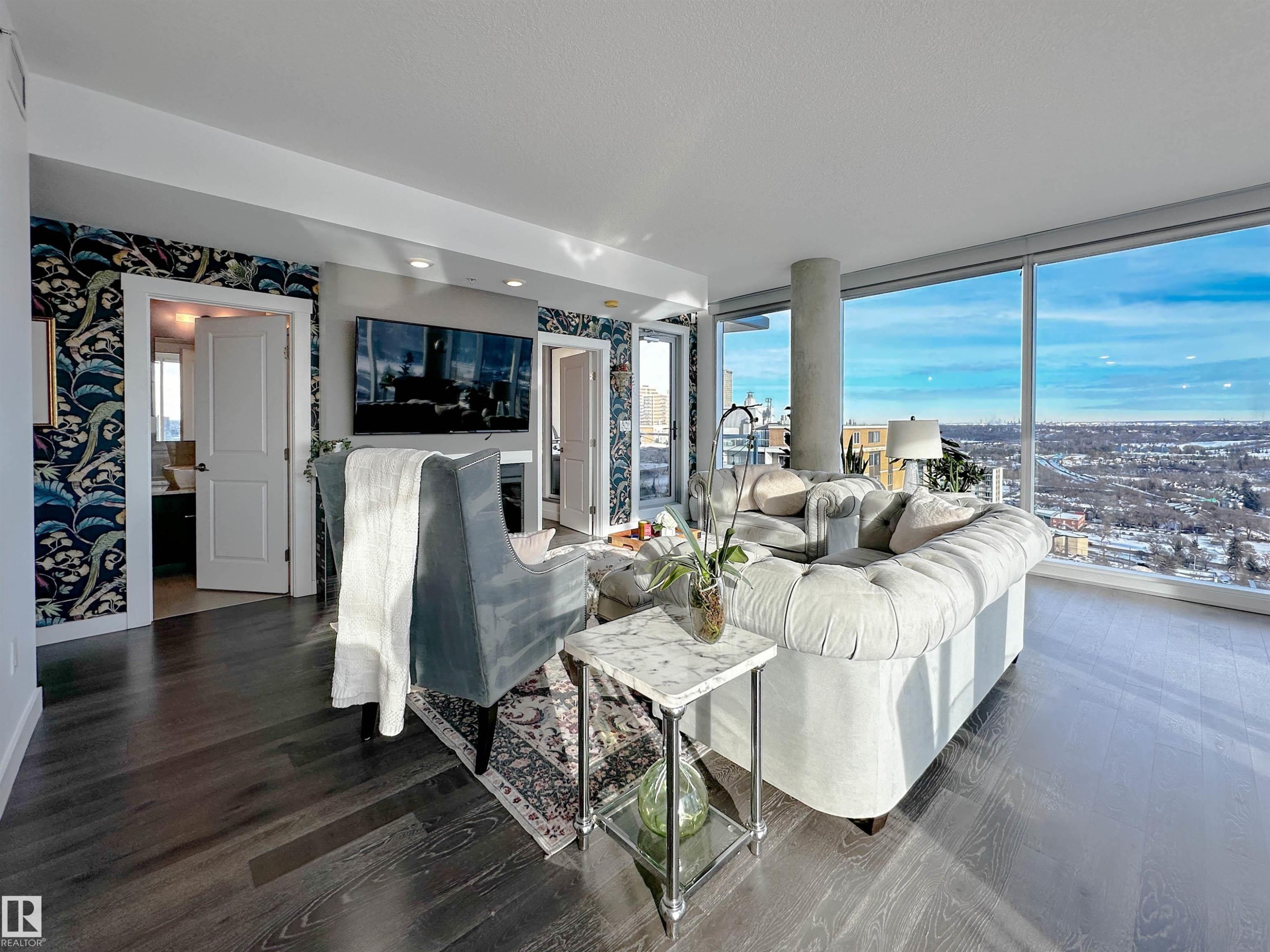 1804 9720 106 Street, Edmonton, AB - Indoor Photo Showing Living Room
