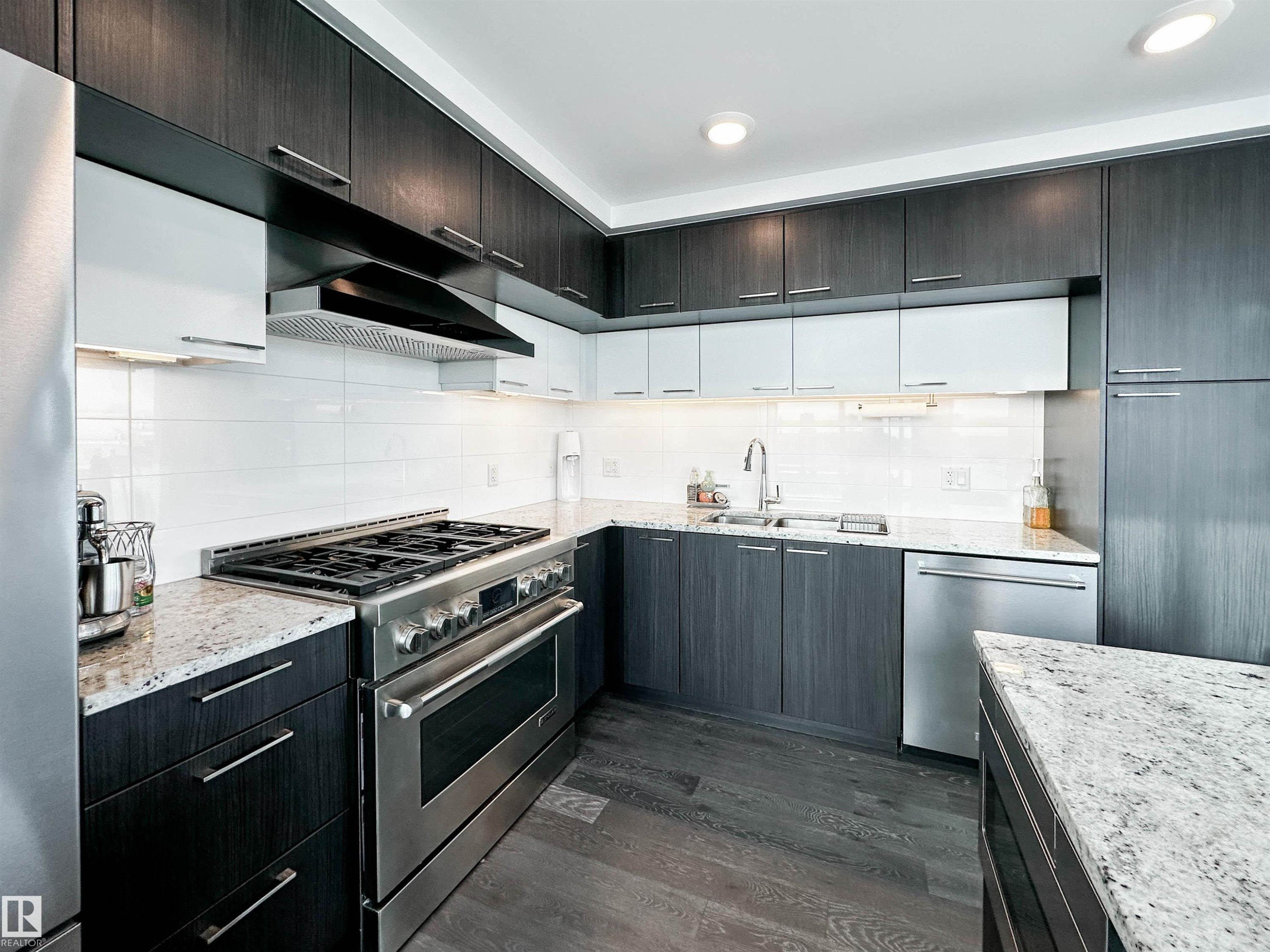 1804 9720 106 Street, Edmonton, AB - Indoor Photo Showing Kitchen With Double Sink With Upgraded Kitchen