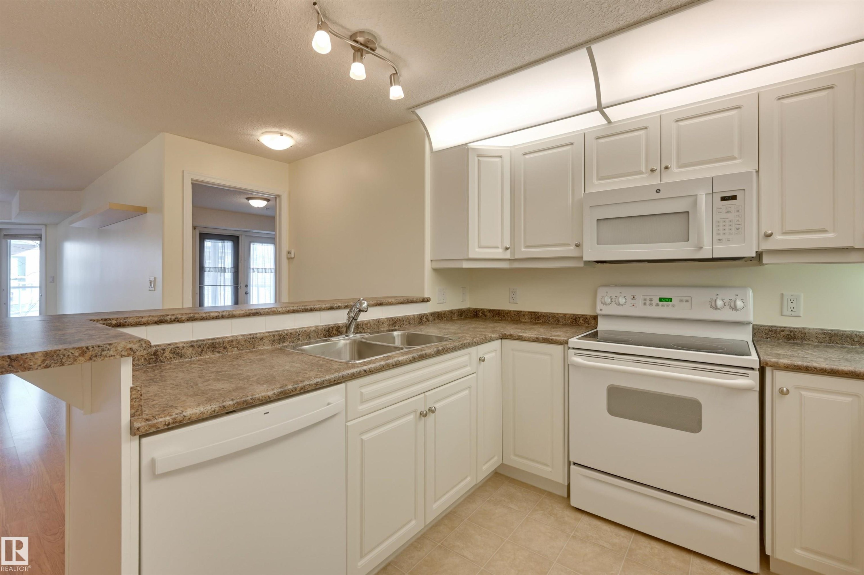 336 9008 99 Avenue, Edmonton, AB - Indoor Photo Showing Kitchen With Double Sink