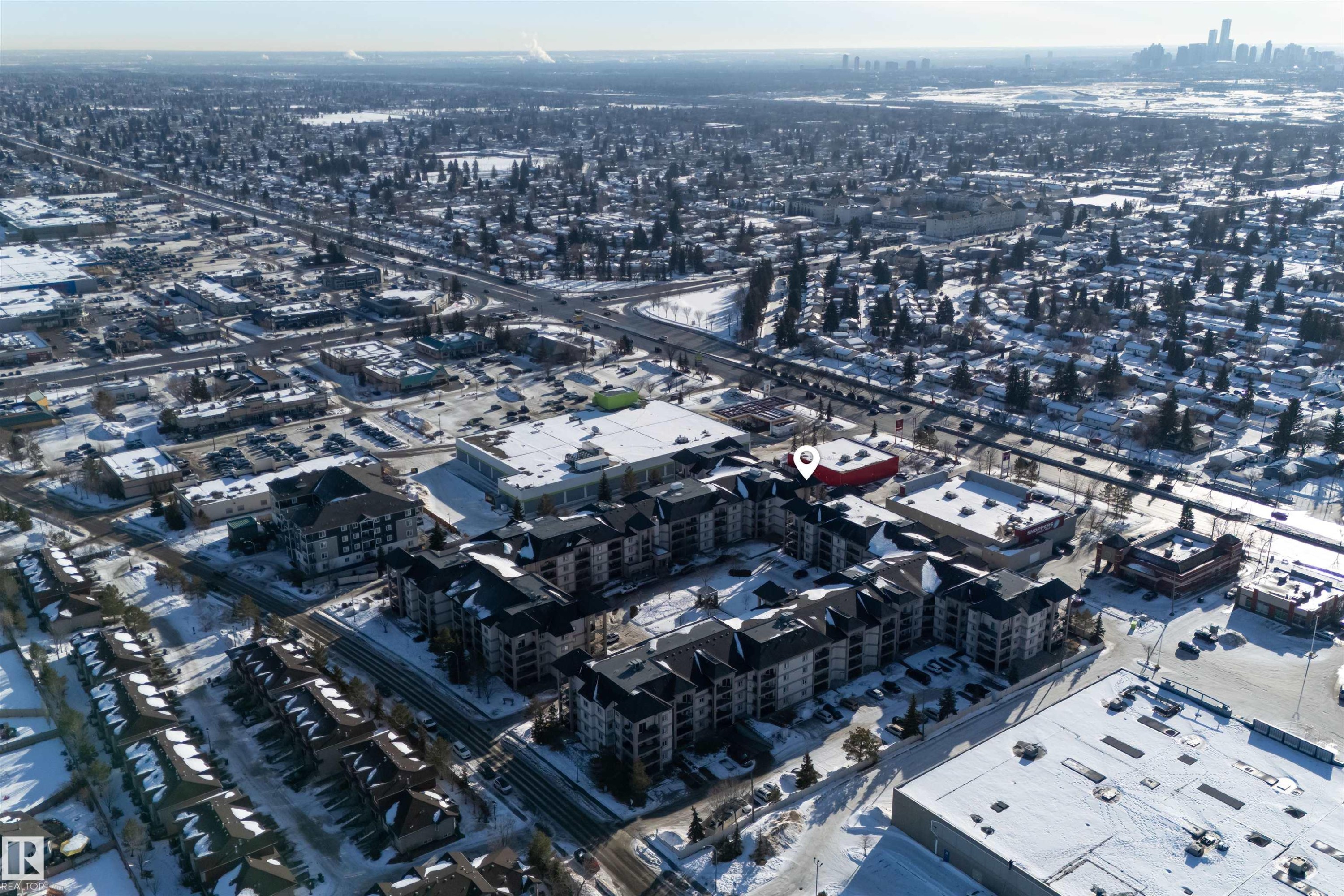 View of property location featuring nearby urban area - 427 13005 140 Avenue, Edmonton, AB - Outdoor With View