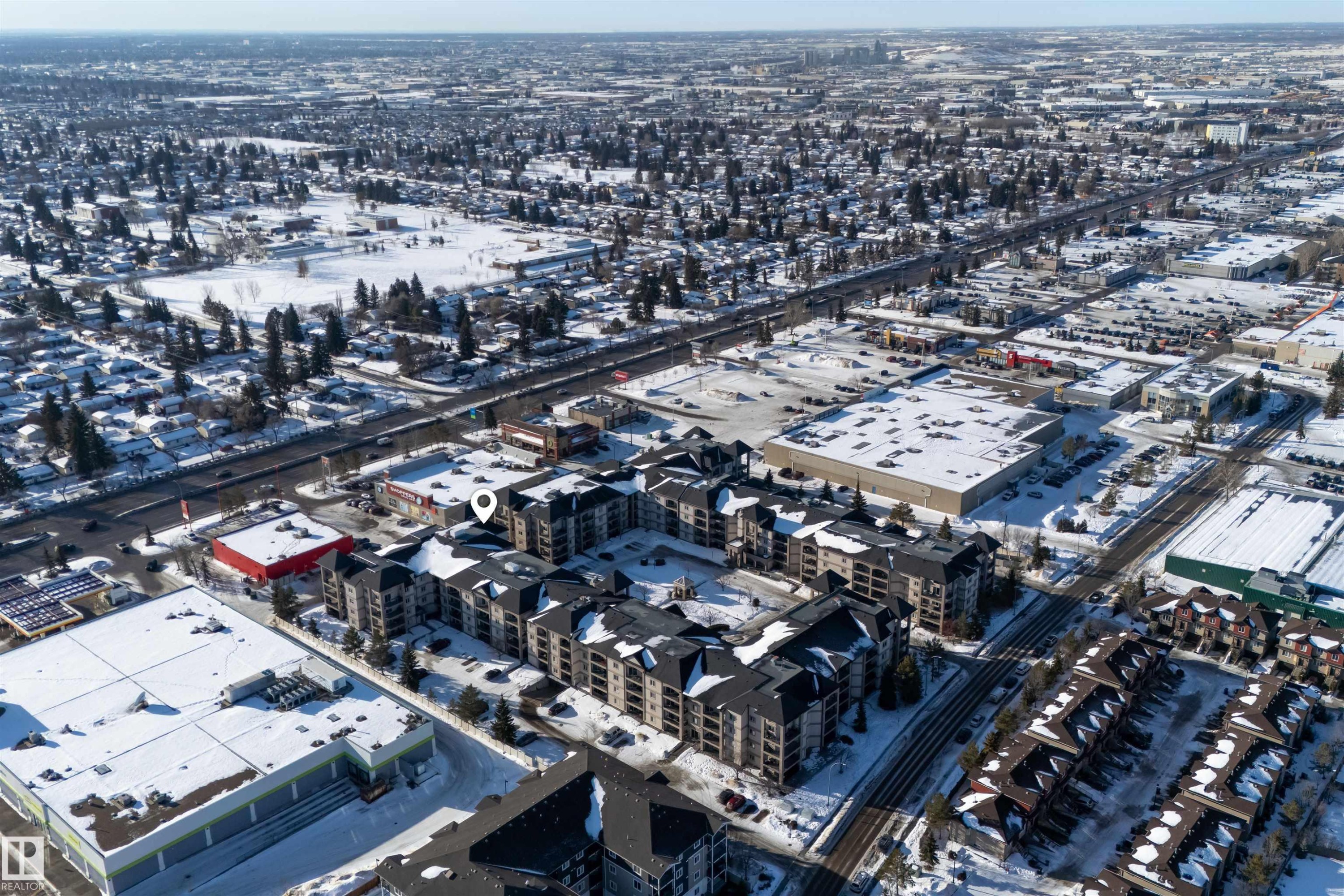 Aerial view of property and surrounding area - 427 13005 140 Avenue, Edmonton, AB - Outdoor With View