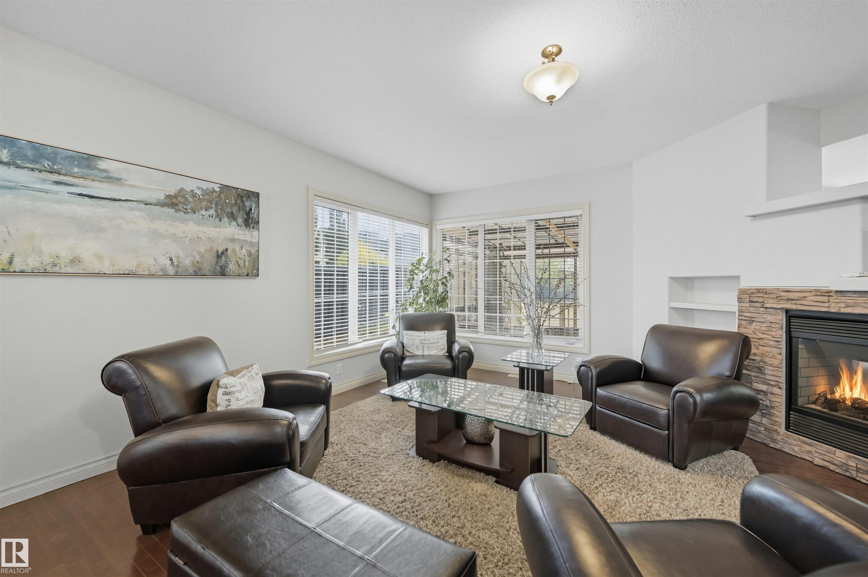 3411 Macneil Link, Edmonton, AB - Indoor Photo Showing Living Room With Fireplace