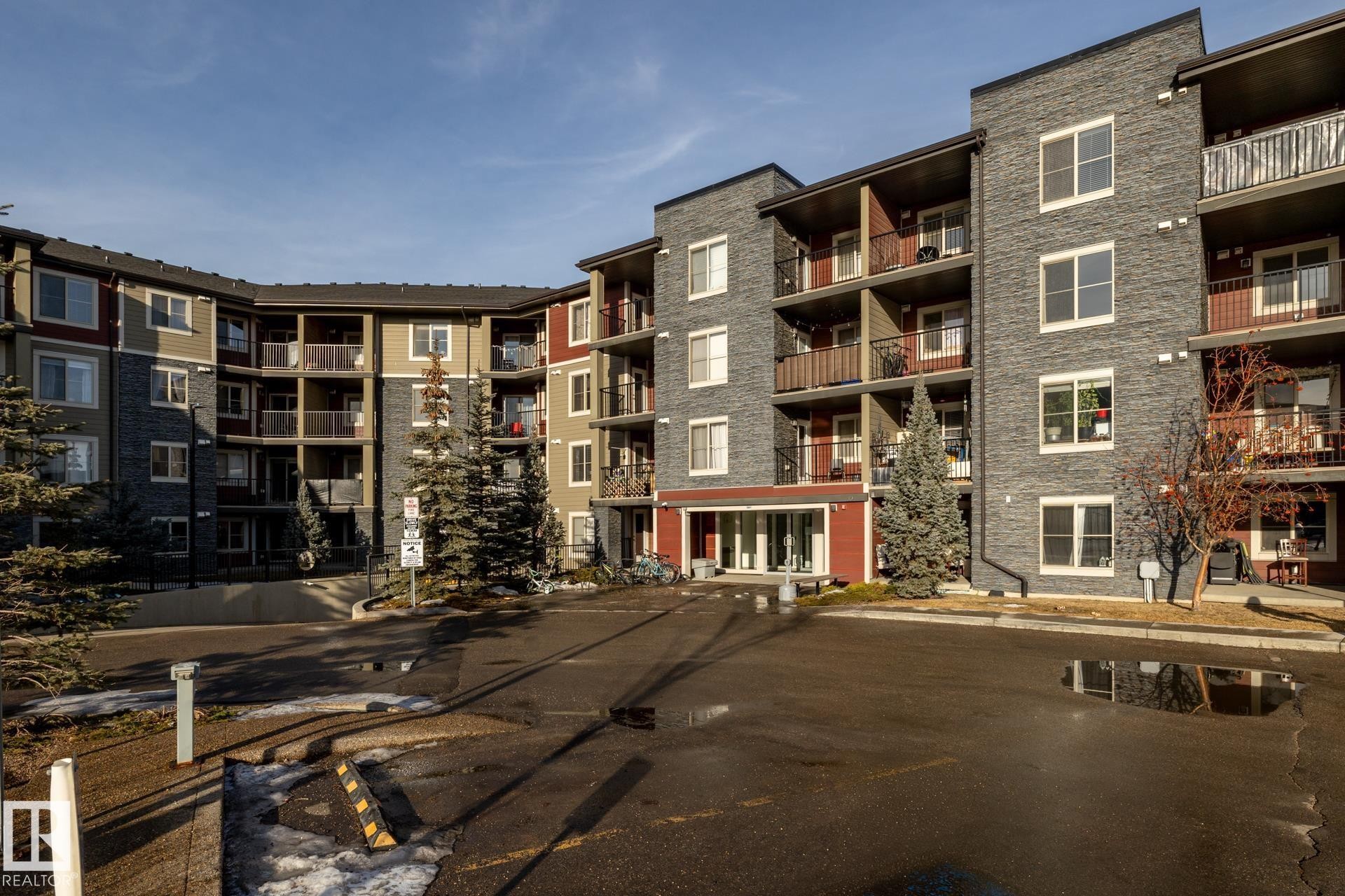 View of apartment building / complex - 433 3315 James Mowatt Trail, Edmonton, AB - Outdoor With Balcony With Facade