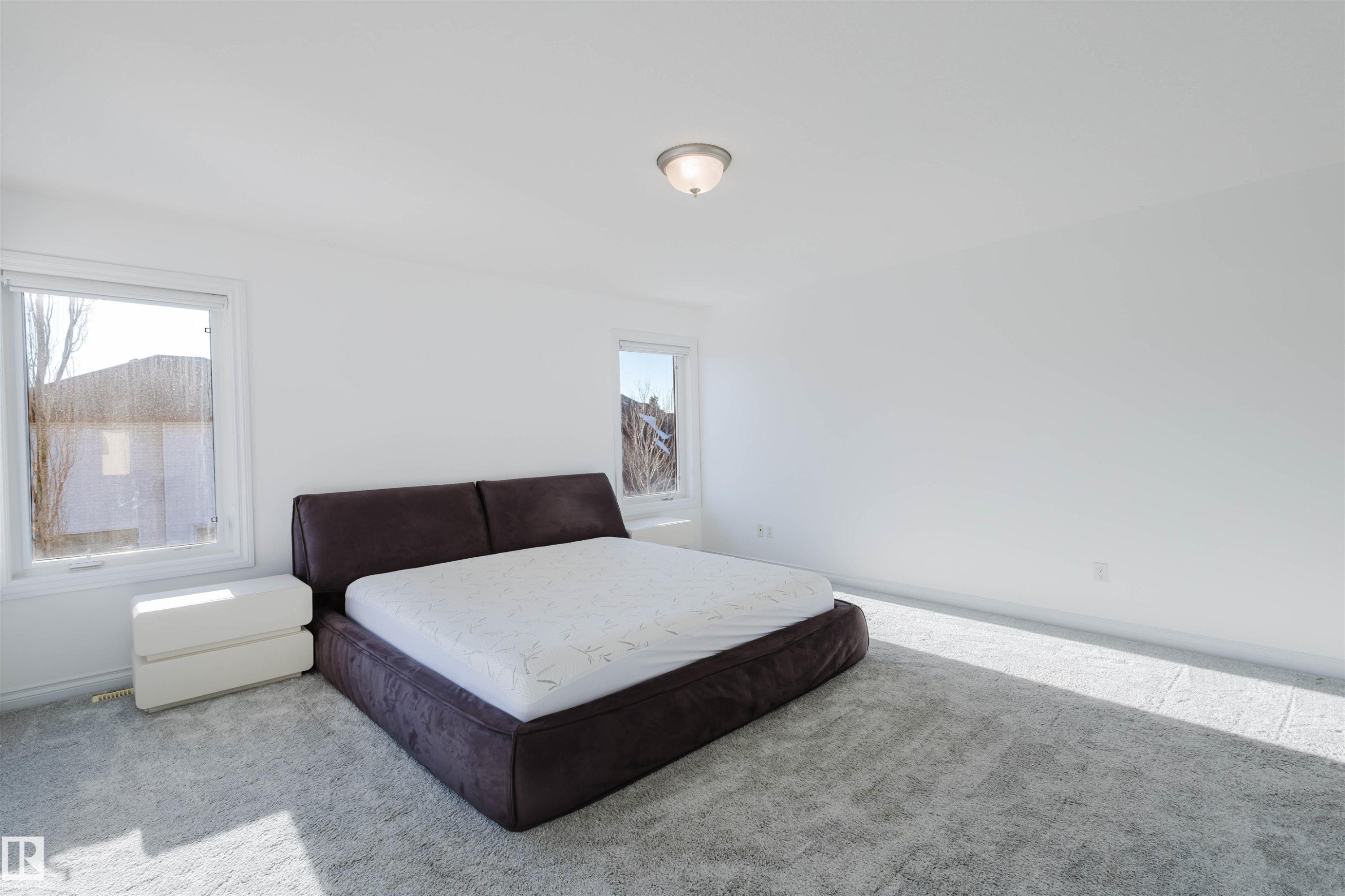 Bedroom featuring multiple windows and carpet flooring - 3547 Mclay Crescent, Edmonton, AB - Indoor Photo Showing Bedroom