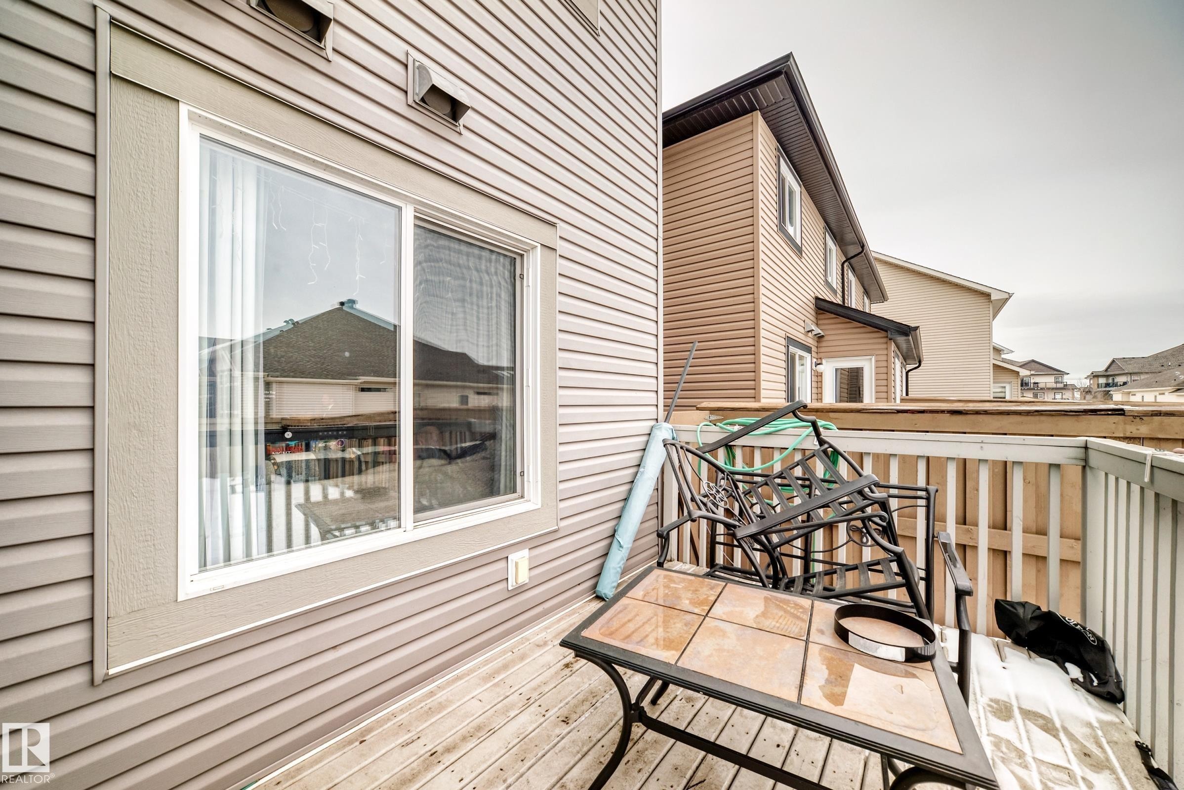 View of wooden deck - 9645 Simpson Place, Edmonton, AB