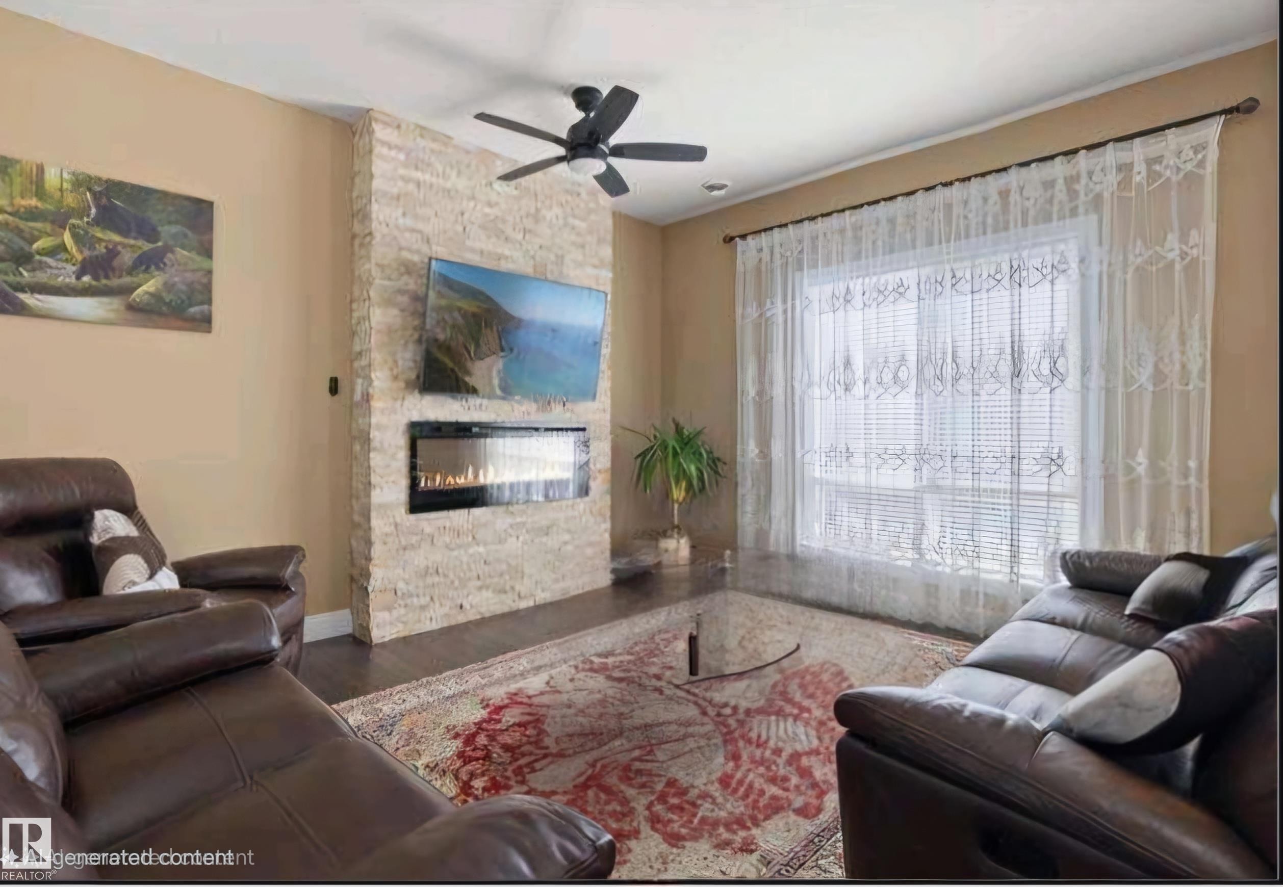 40 13003 132 Avenue, Edmonton, AB - Indoor Photo Showing Living Room With Fireplace